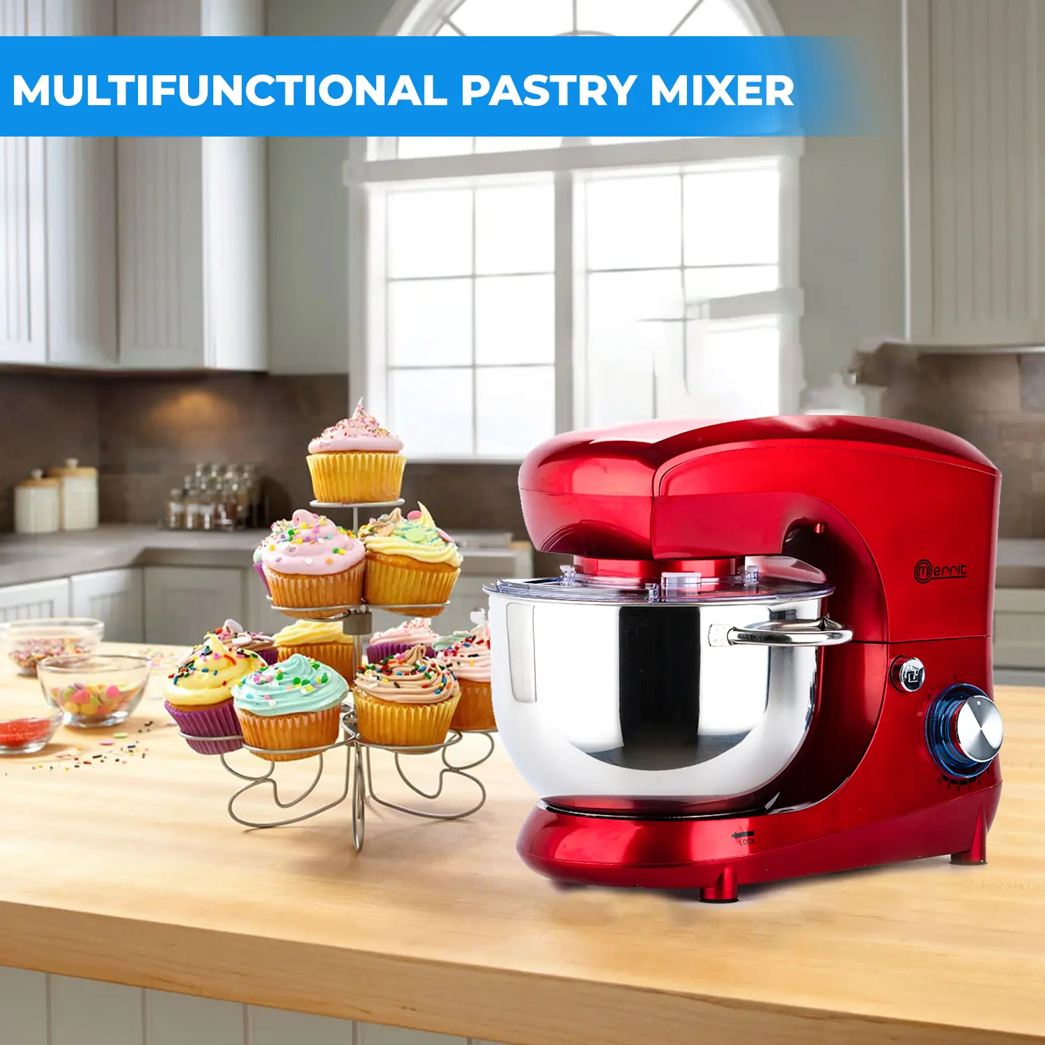 RED MERRIT 5.5L KITCHEN CAKE STAND MIXER