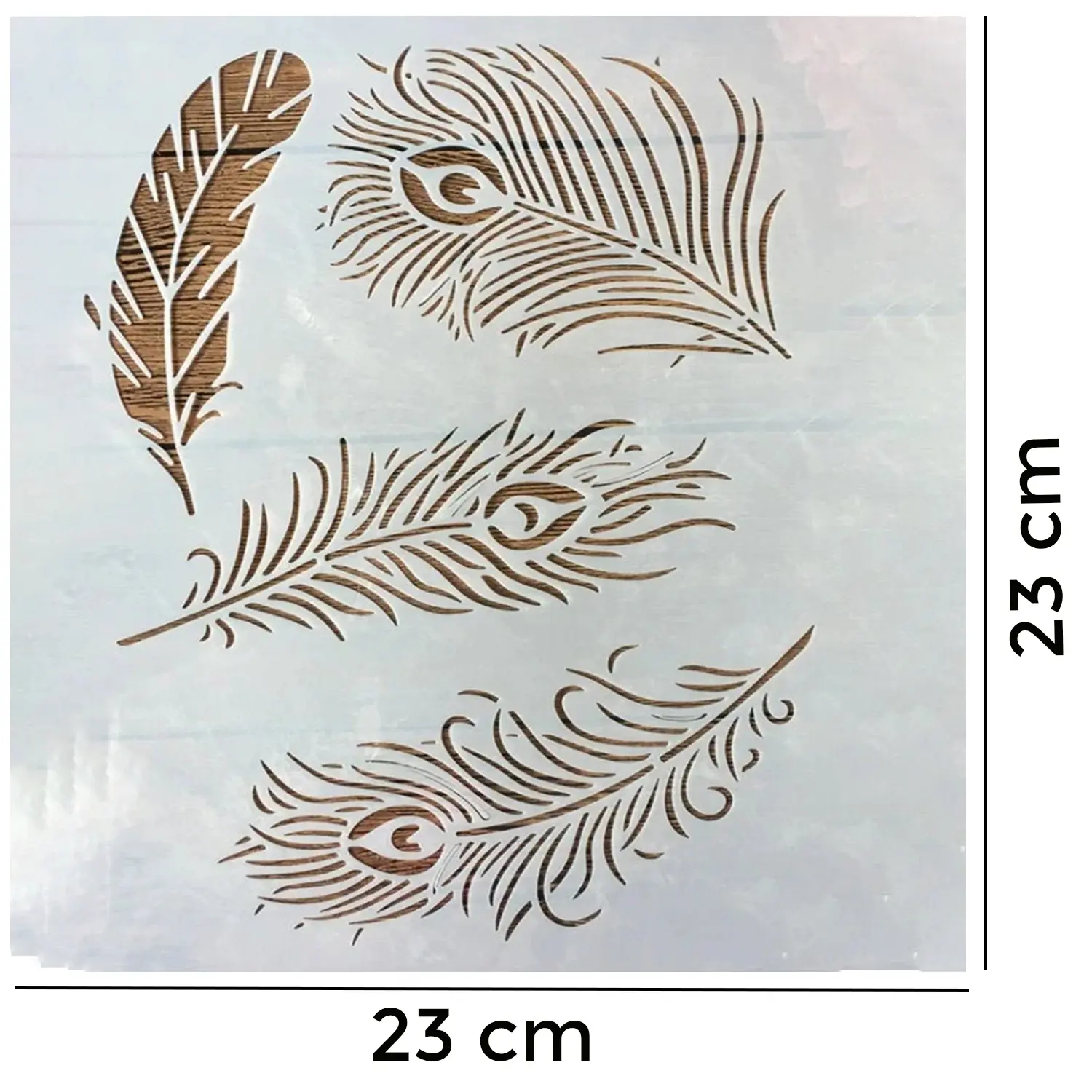 ASSORTED FEATHERS CAKE STENCIL
