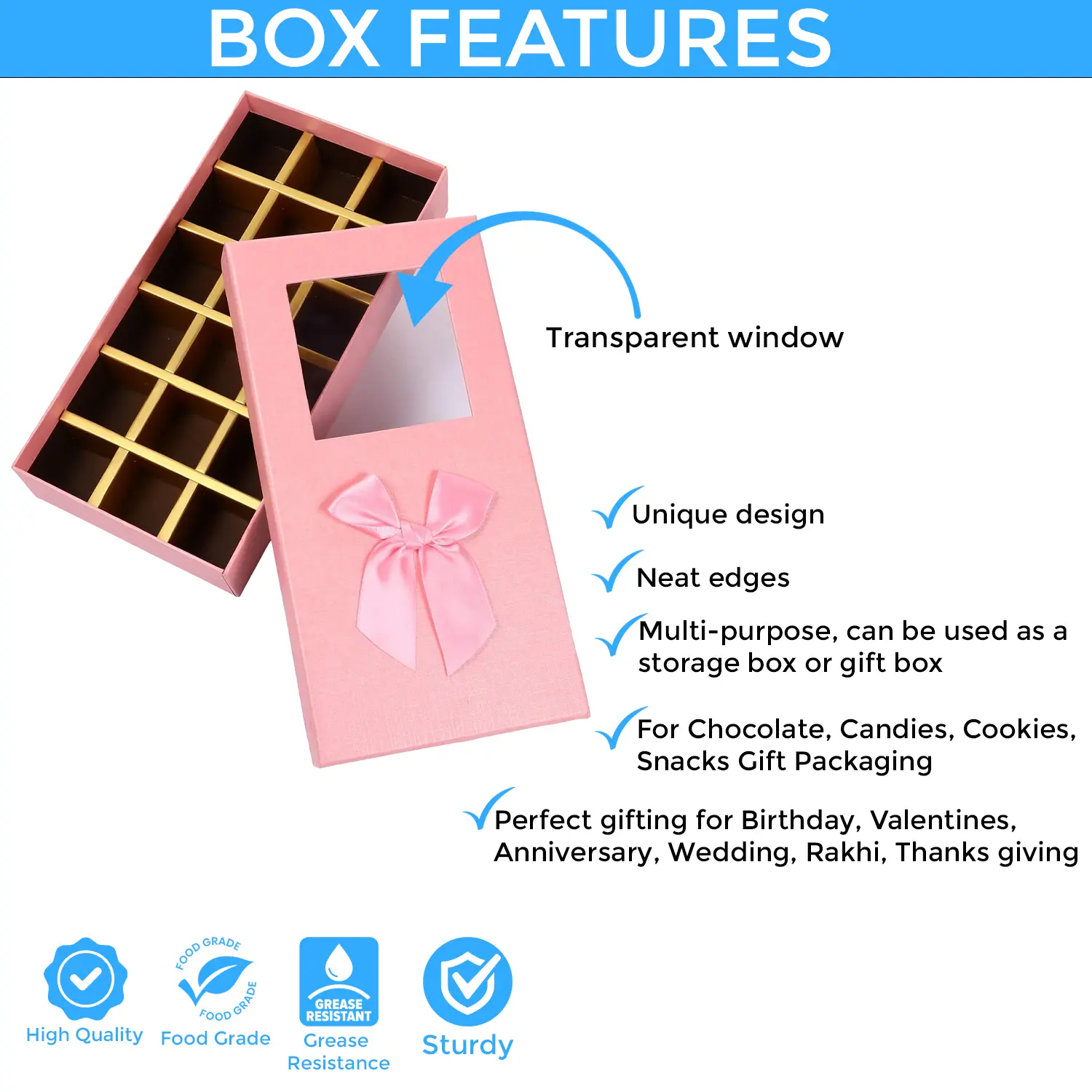 BABY PINK 18 HOLE CHOCOLATE BOX