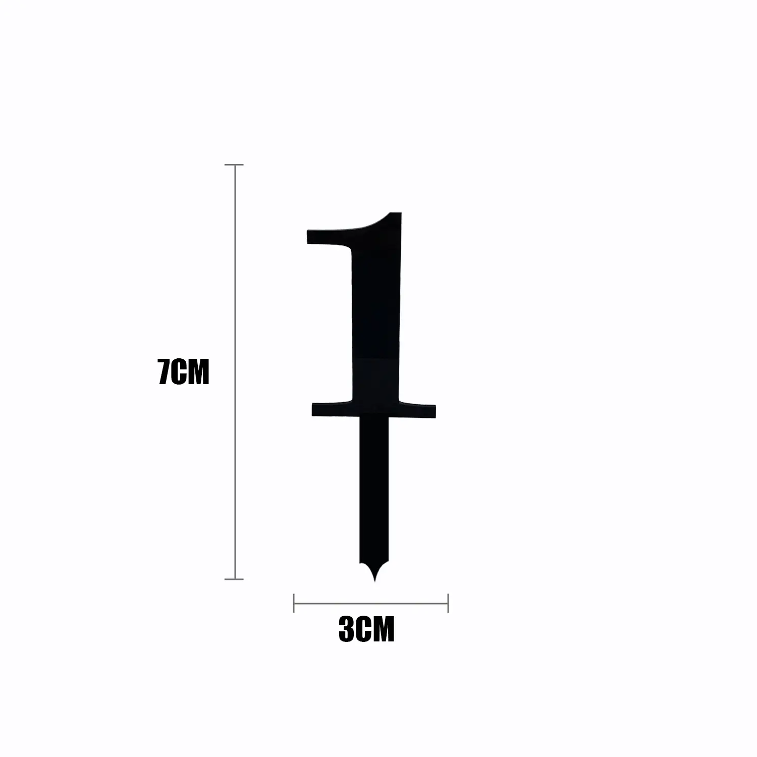 BLACK ACRYLIC MINI NUMBER TOPPER 1