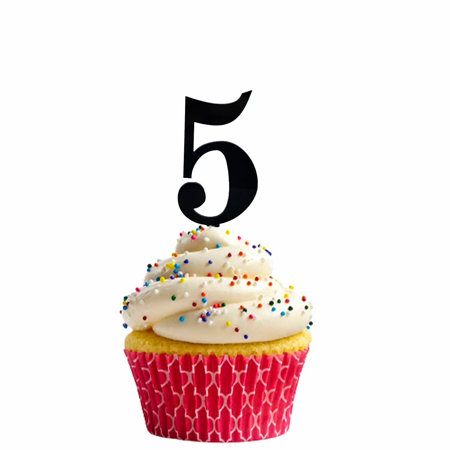 BLACK ACRYLIC MINI NUMBER TOPPER 5