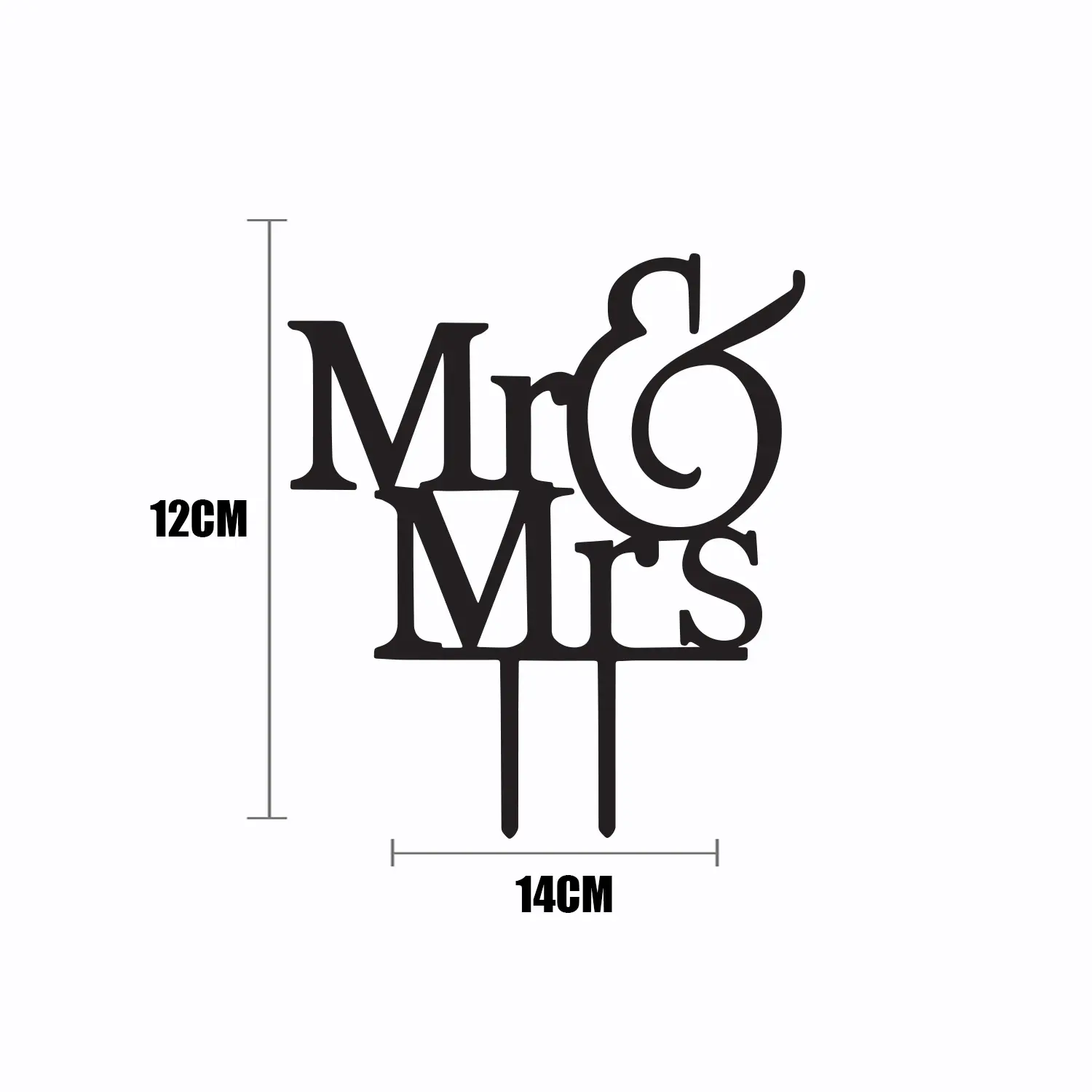 BLACK ACRYLIC MR & MRS TOPPER NO 01
