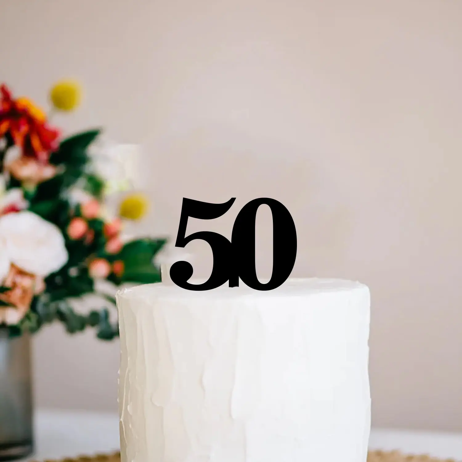 BLACK ACRYLIC NUMBER TOPPER NO 50