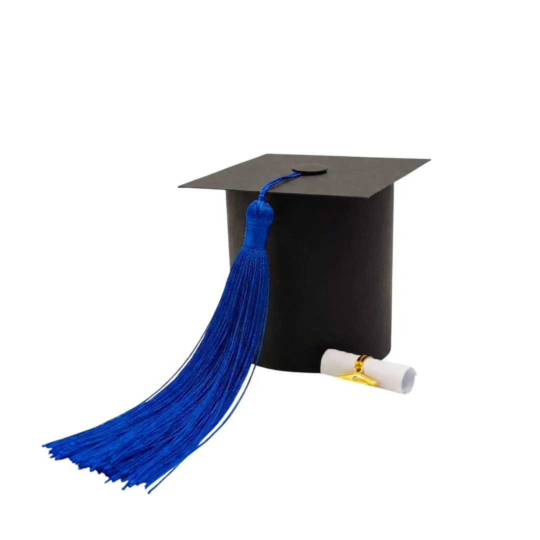 BLACK GRADUATION HAT PAPER TOPPER WITH SCROLL