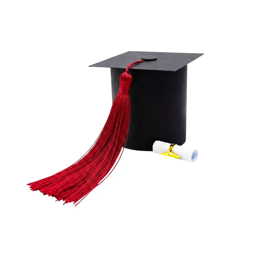 BLACK GRADUATION HAT PAPER TOPPER WITH SCROLL