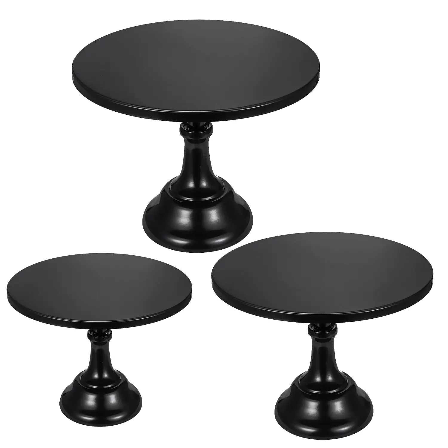 BLACK METALLIC CAKE STAND SET OF 3
