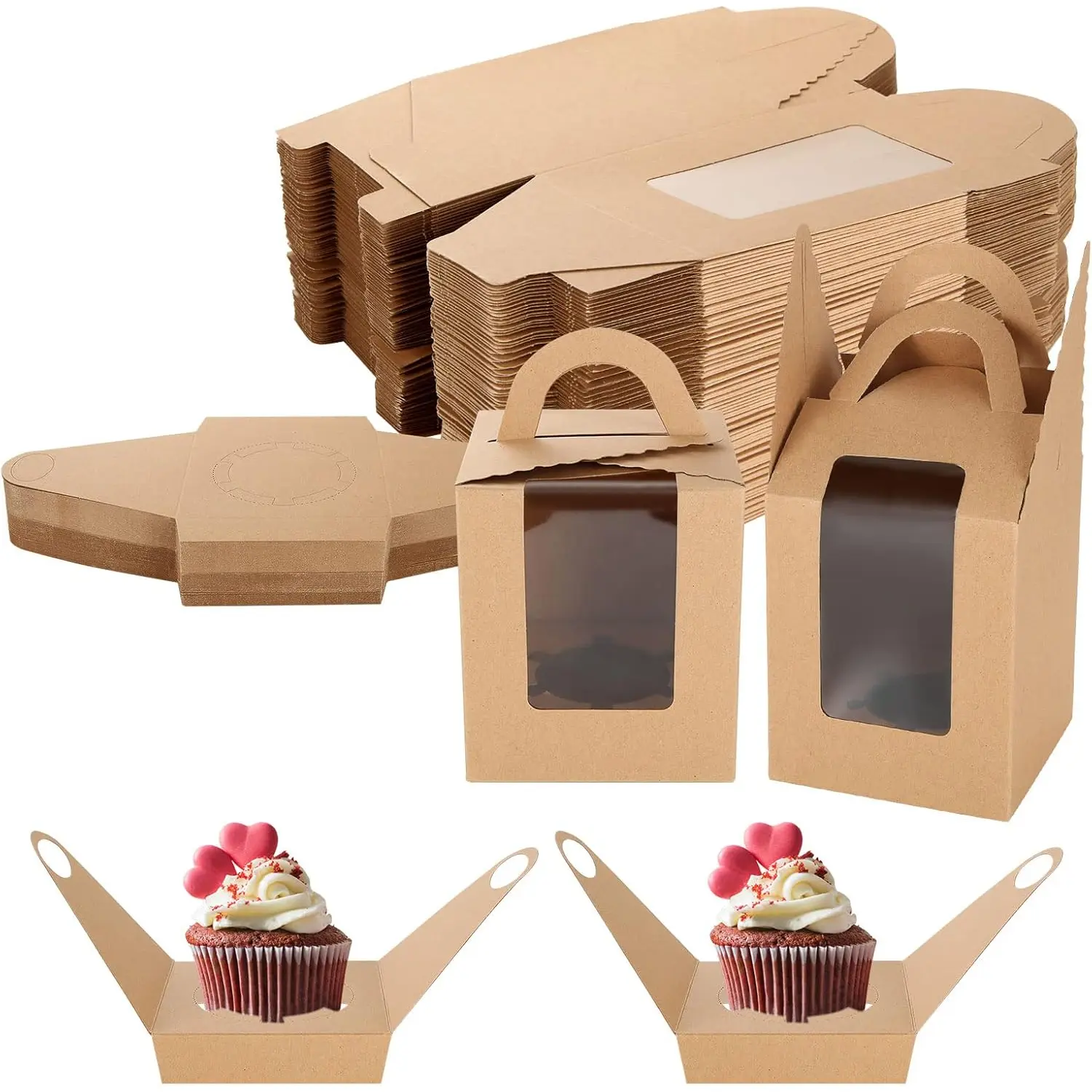 BROWN CUPCAKE BOX