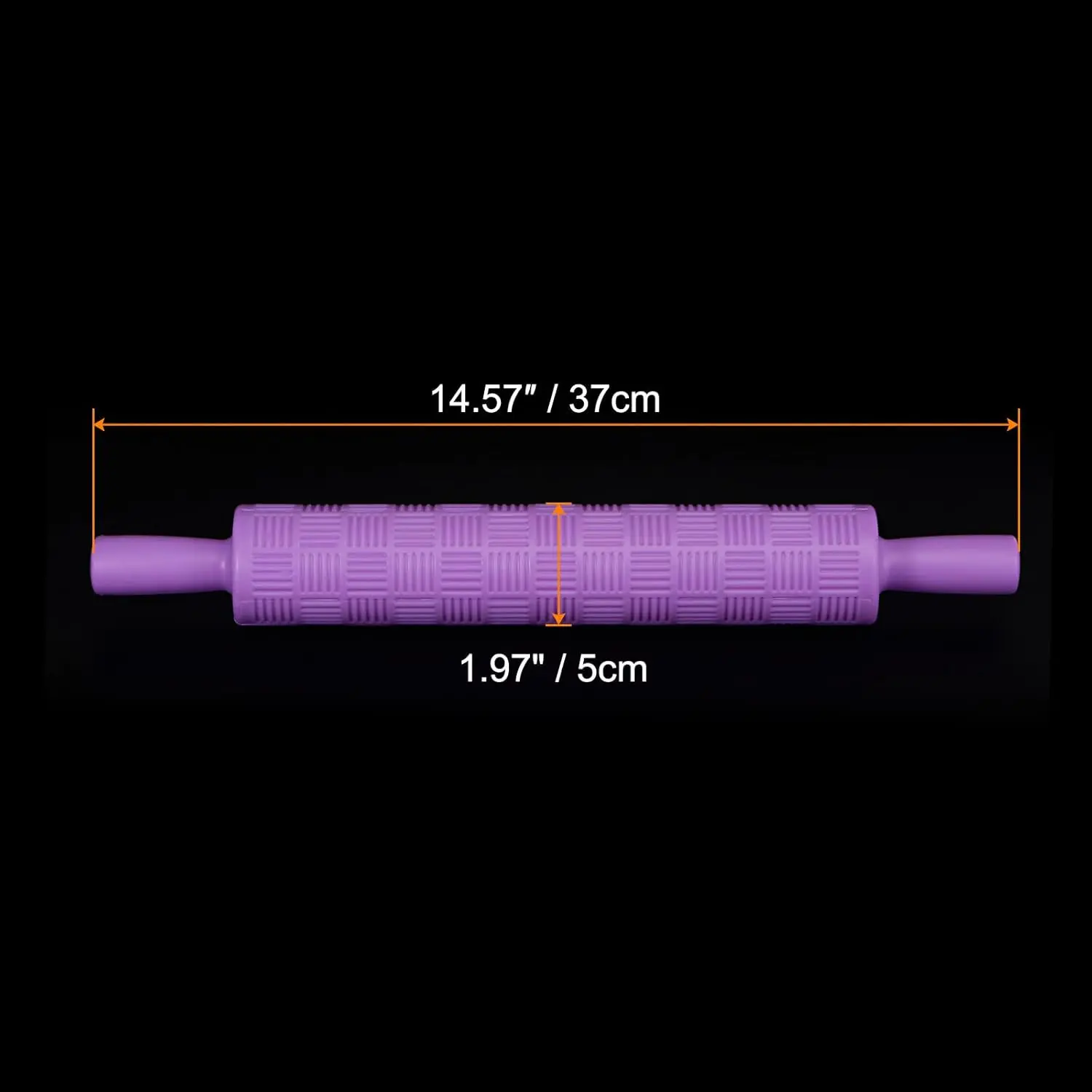 EMBOSSED ROLLING PIN 12 PURPLE WOVEN DESIGN