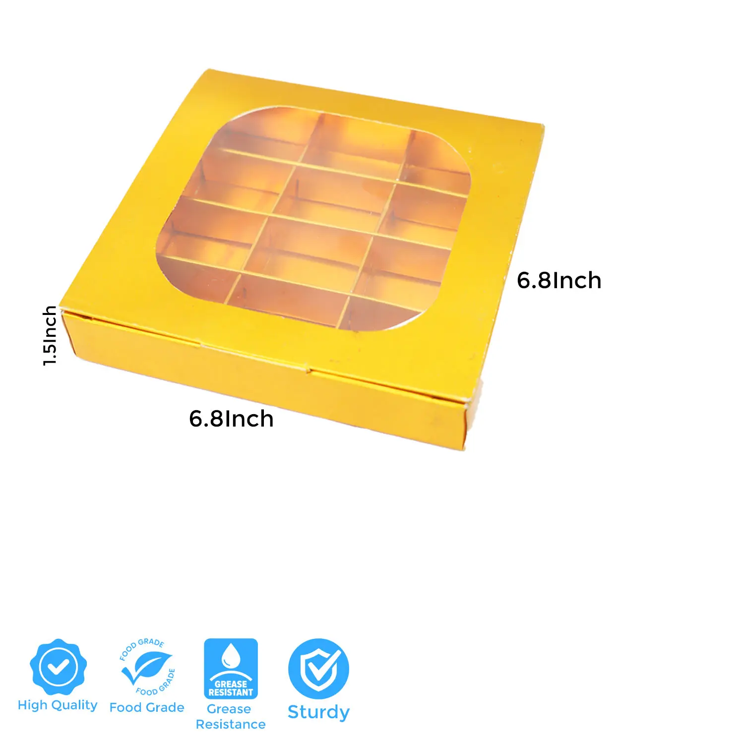 GOLD 12 HOLE CHOCOLATE BOX
