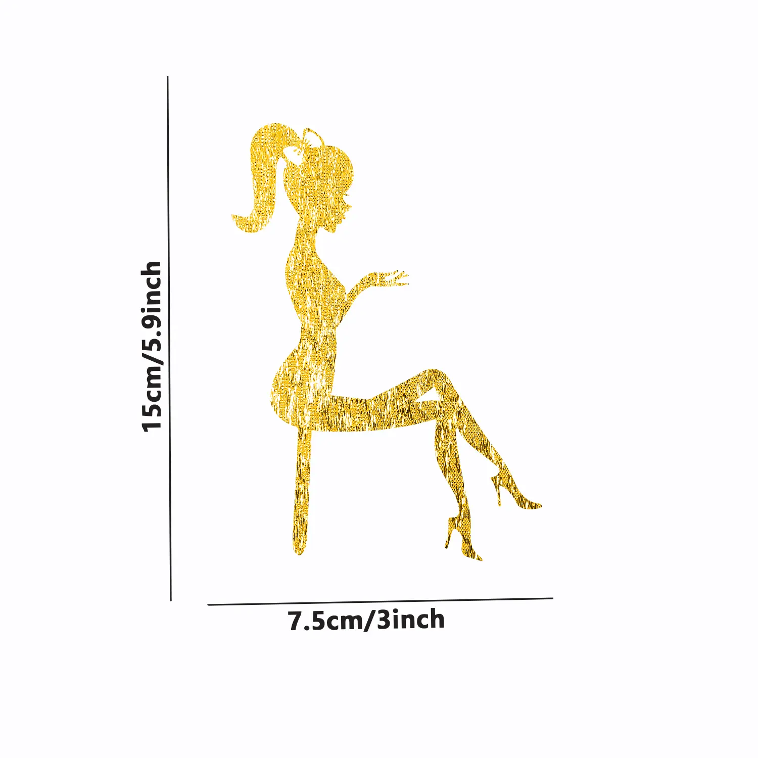 GOLD GLITTER LADY SILHOUETTE TOPPER