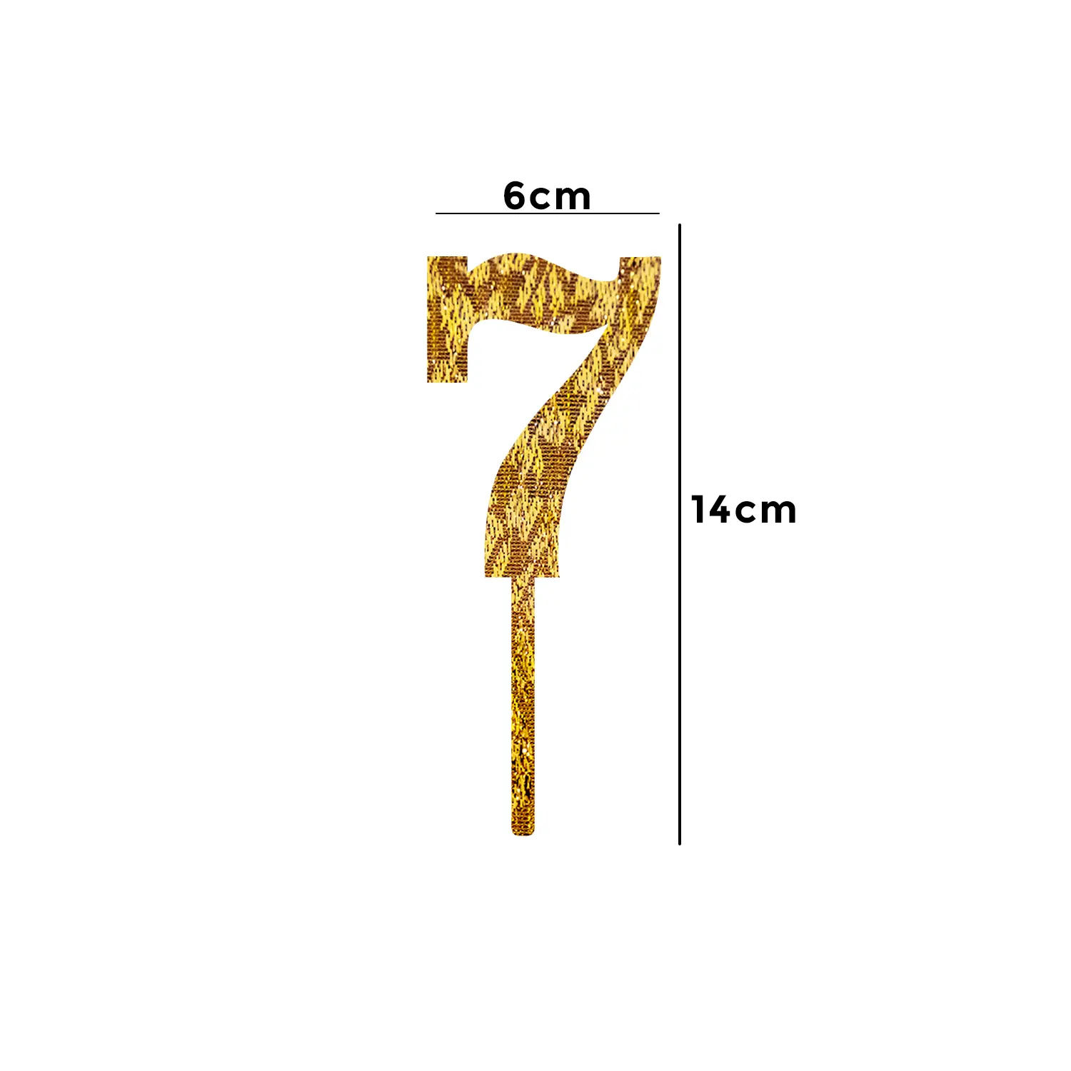 GOLD GLITTER NUMBER TOPPER NO 7