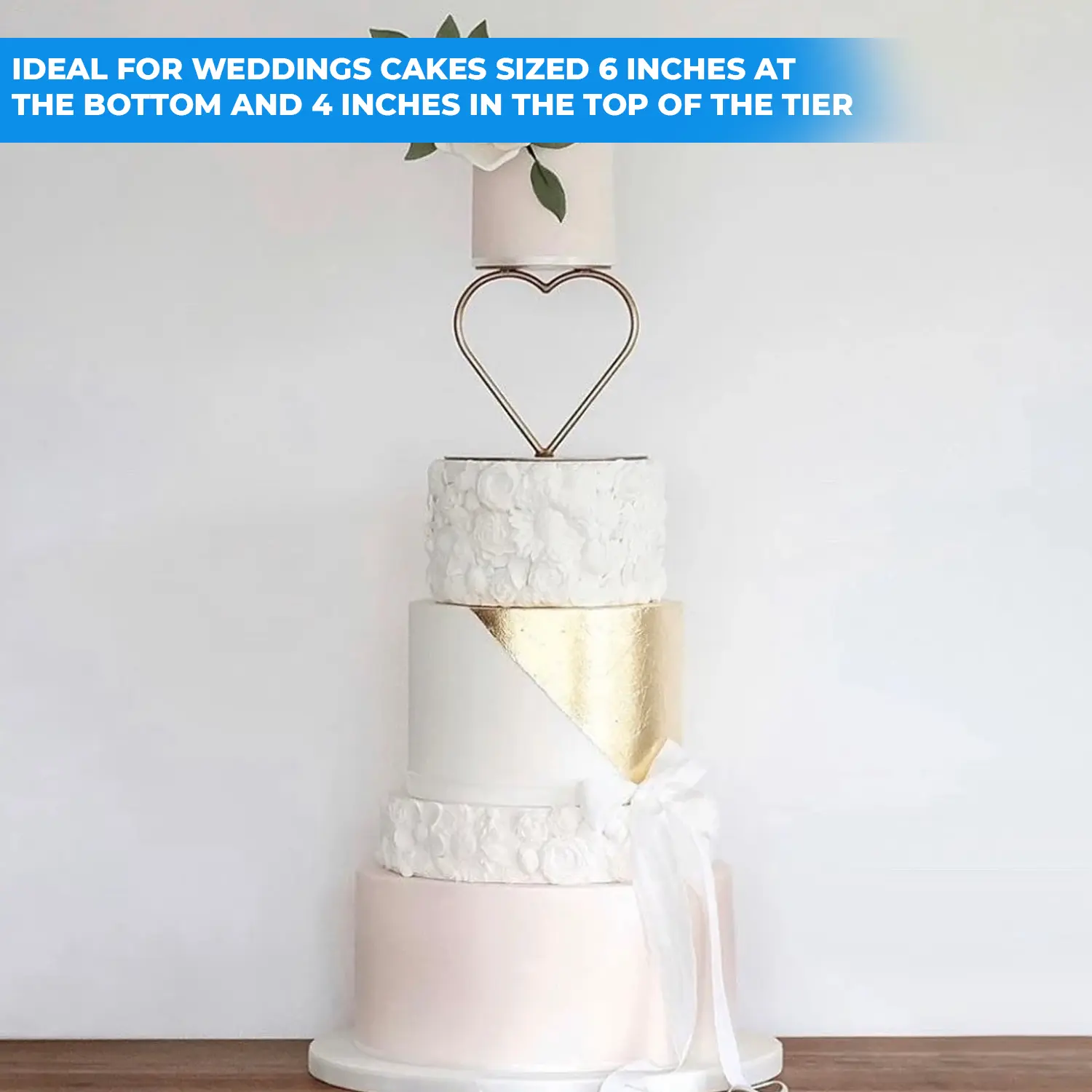 GOLD HEART SHAPED TIER SEPARATOR 6'' X 6''