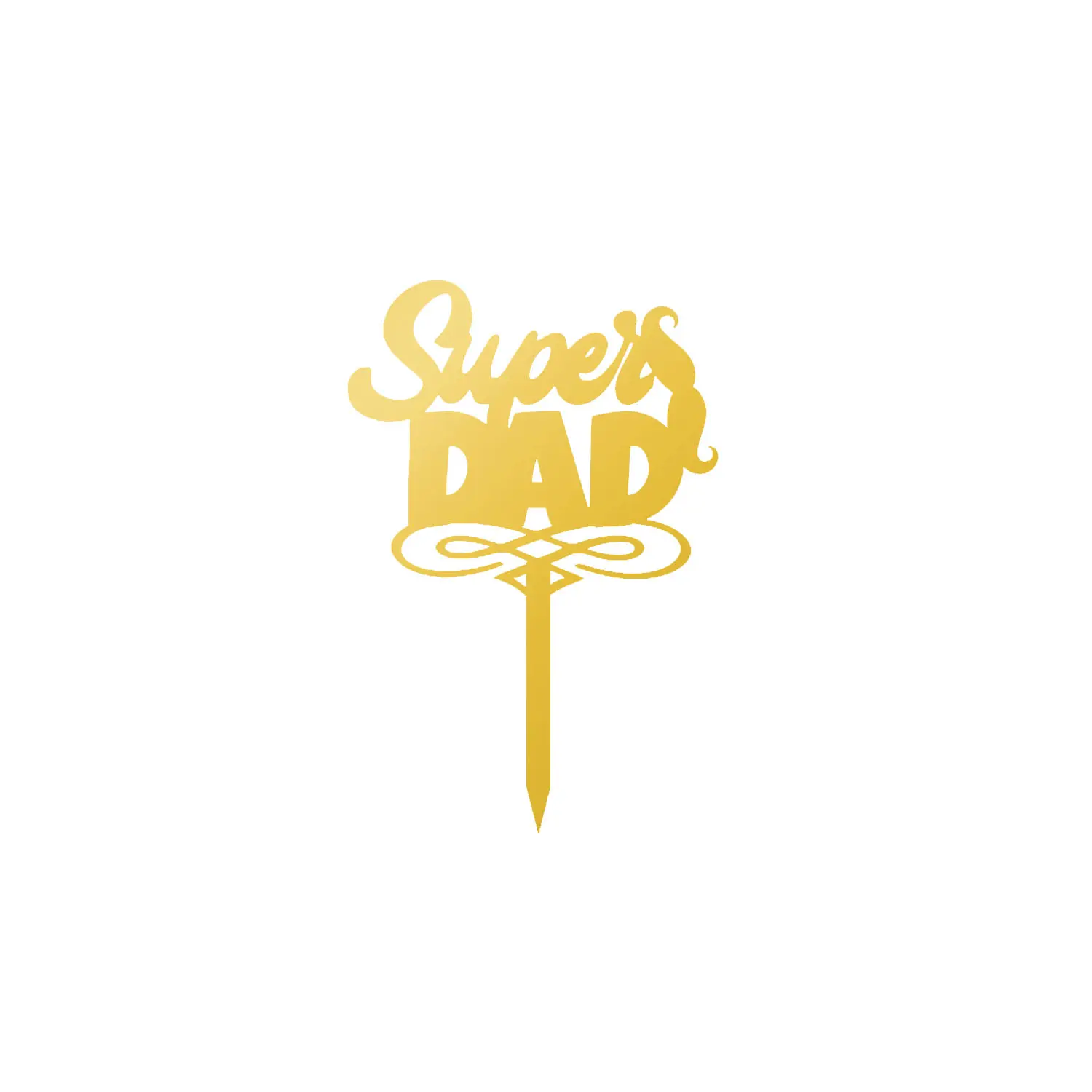 GOLD MIRROR ACRYLIC FATHERS DAY TOPPER NO 01