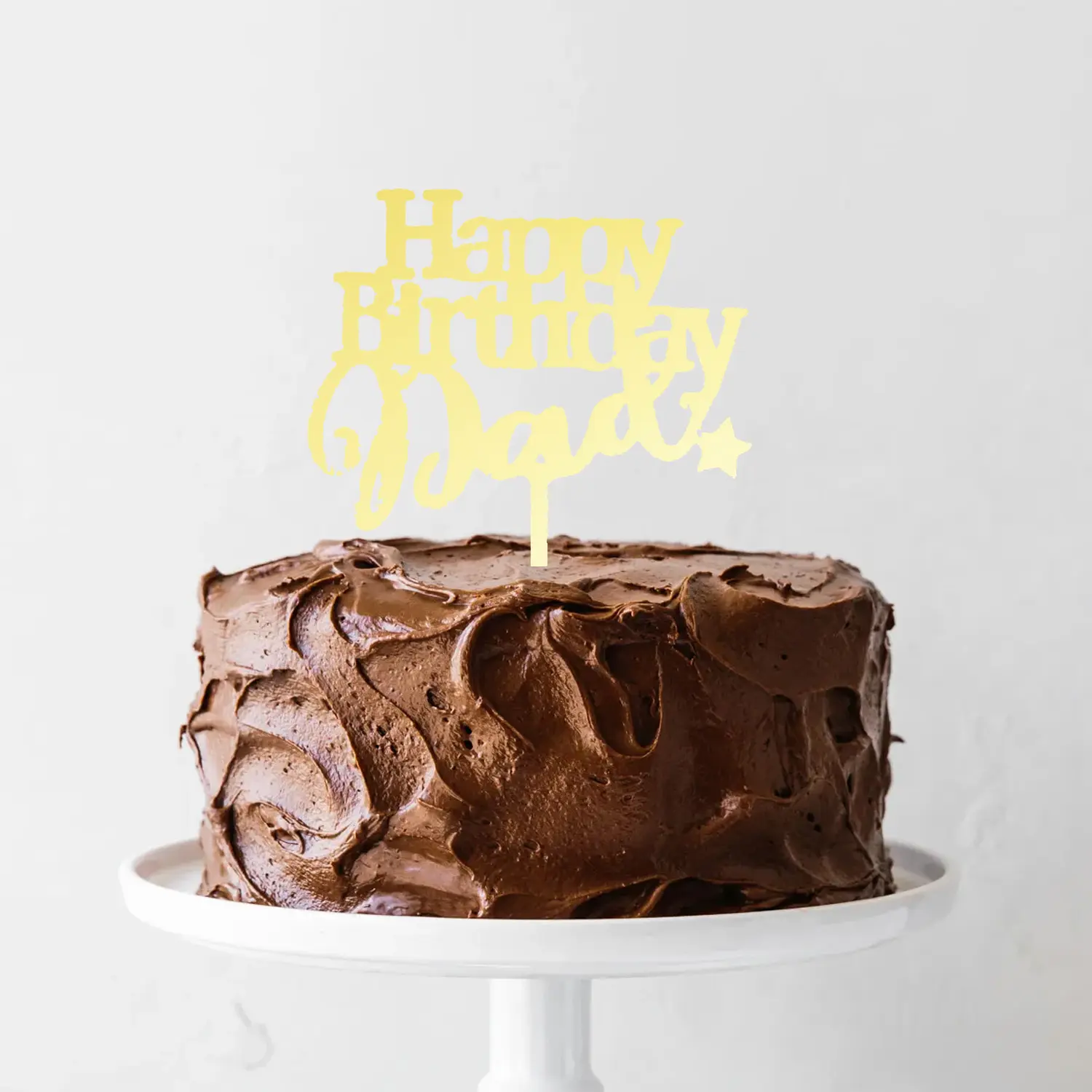 GOLD MIRROR ACRYLIC HAPPY BIRTHDAY DAD TOPPER BIRTHDAY SIGN