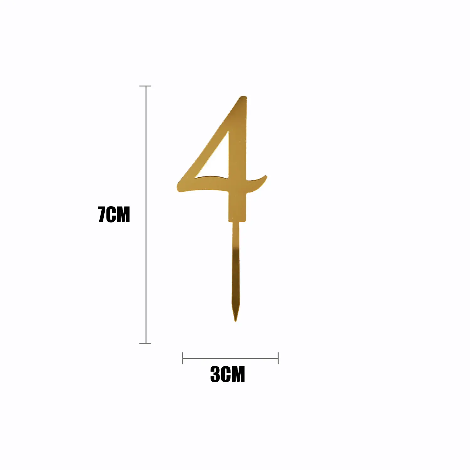 GOLD MIRROR ACRYLIC MINI NUMBER TOPPER 4