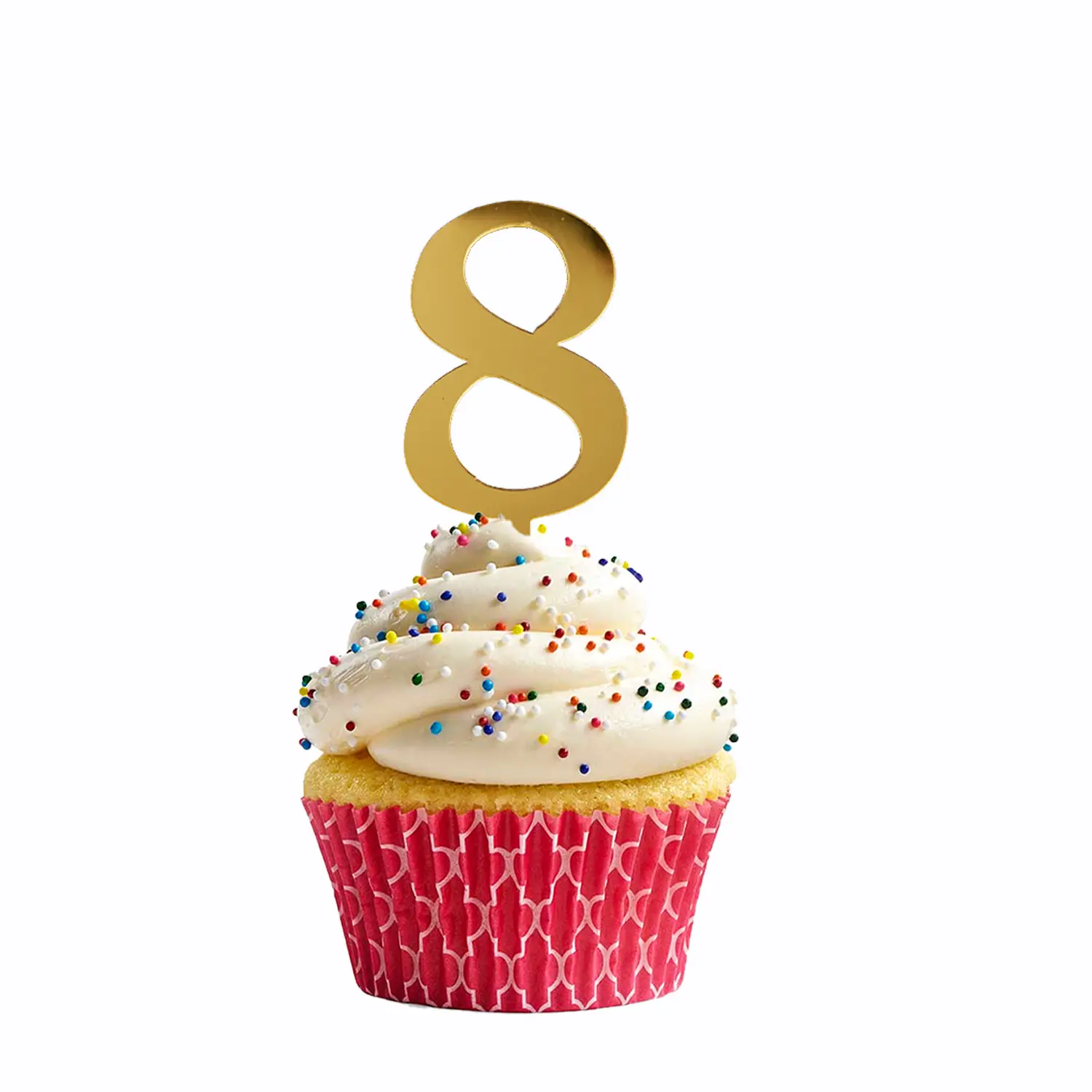 GOLD MIRROR ACRYLIC MINI NUMBER TOPPER 8