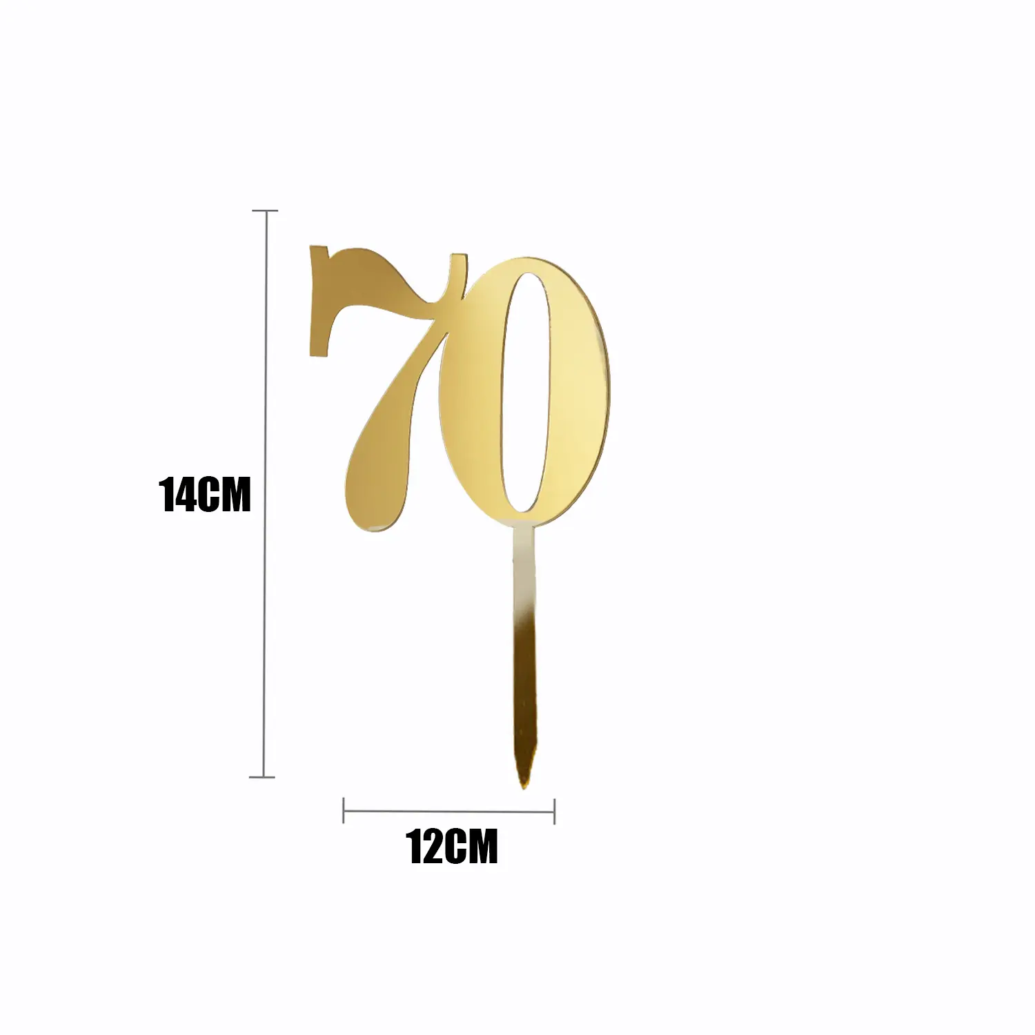 GOLD MIRROR NUMBER TOPPER NO 70