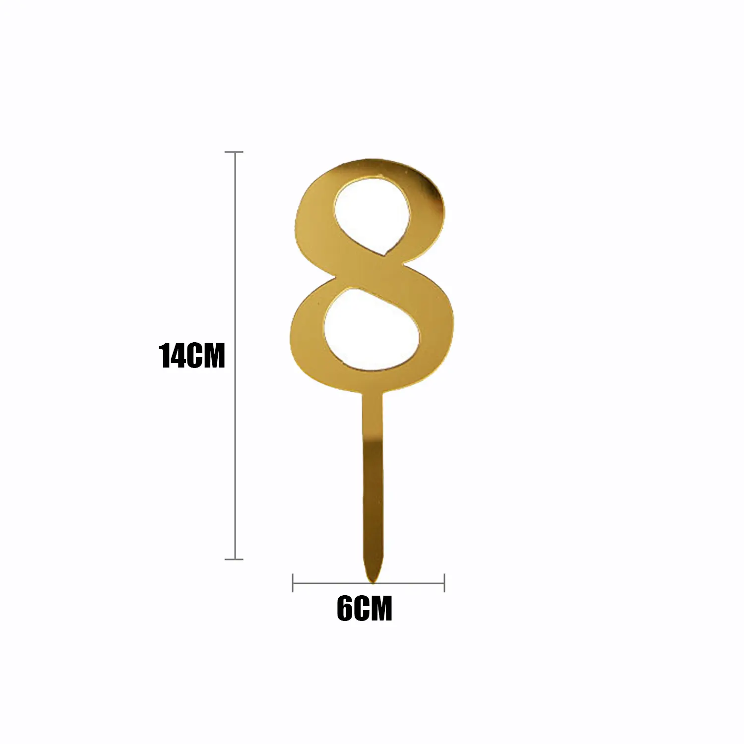 GOLD MIRROR NUMBER TOPPER NO 8