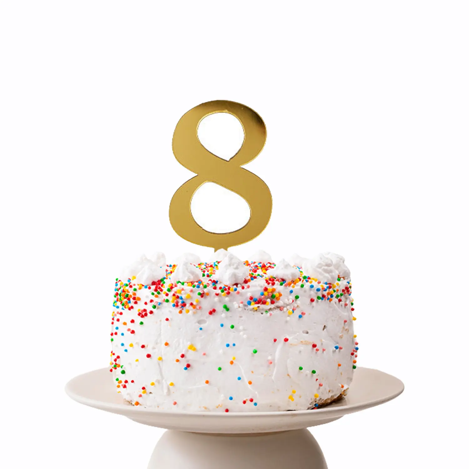 GOLD MIRROR NUMBER TOPPER NO 8