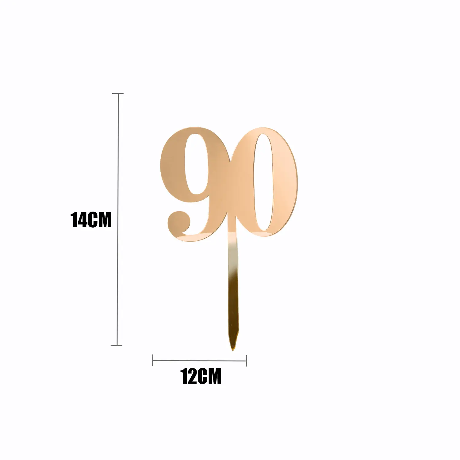 GOLD MIRROR NUMBER TOPPER NO 90