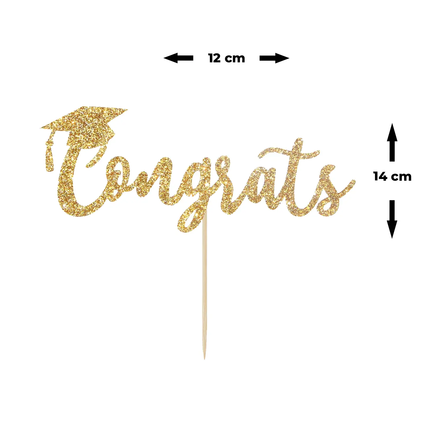 GRADUATION GLITTER GOLD PAPER TOPPER