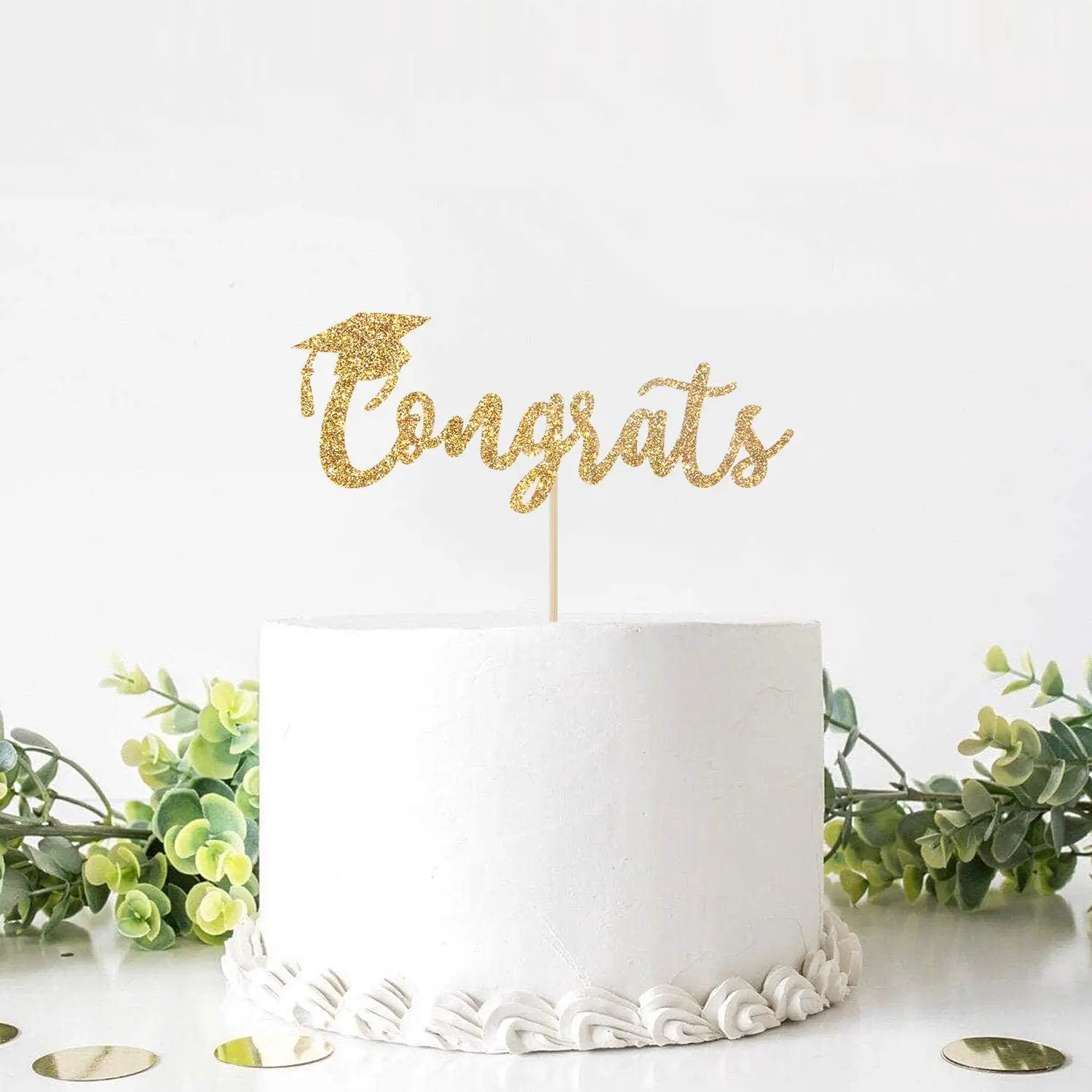 GRADUATION GLITTER GOLD PAPER TOPPER