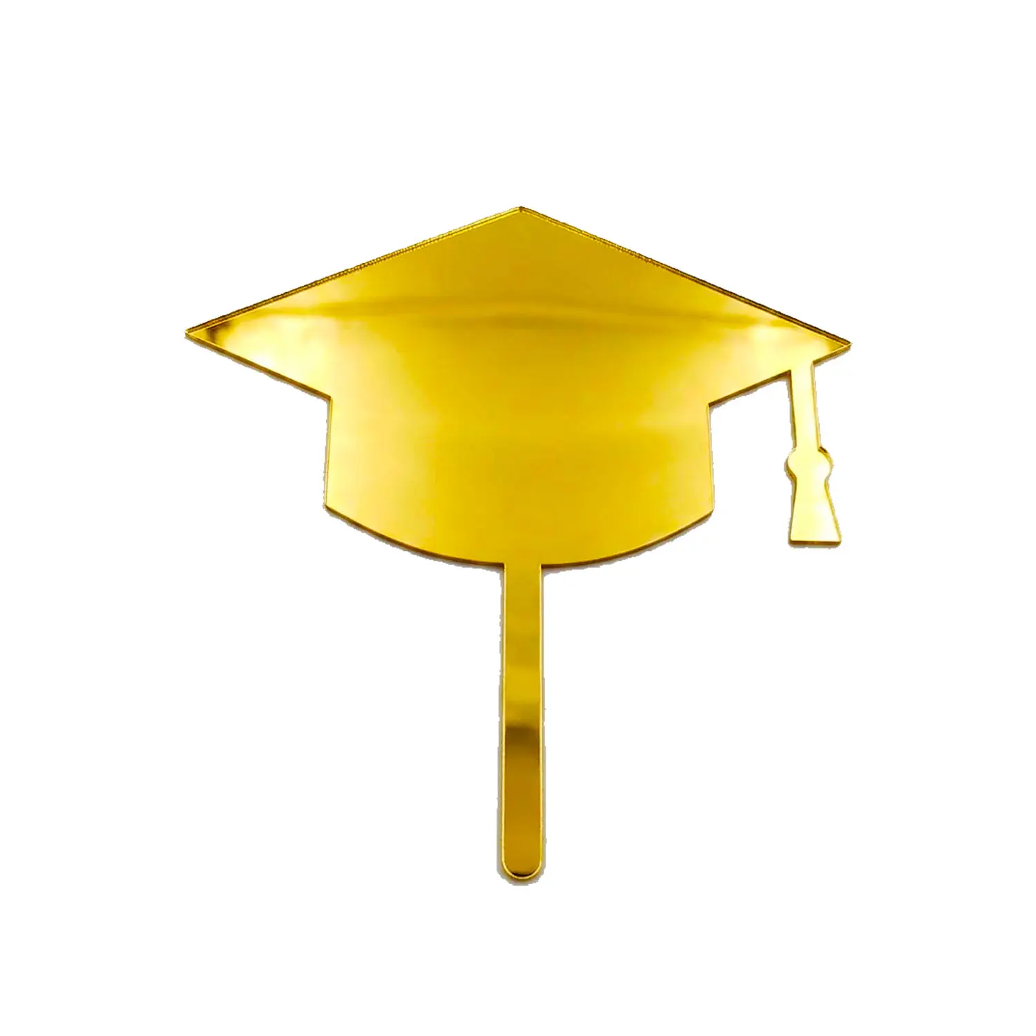GOLD ACRYLIC MIRROR GRADUATION TOPPER