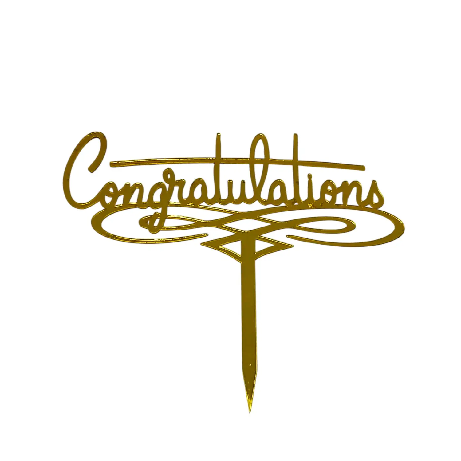 GOLD ACRYLIC MIRROR GRADUATION TOPPER