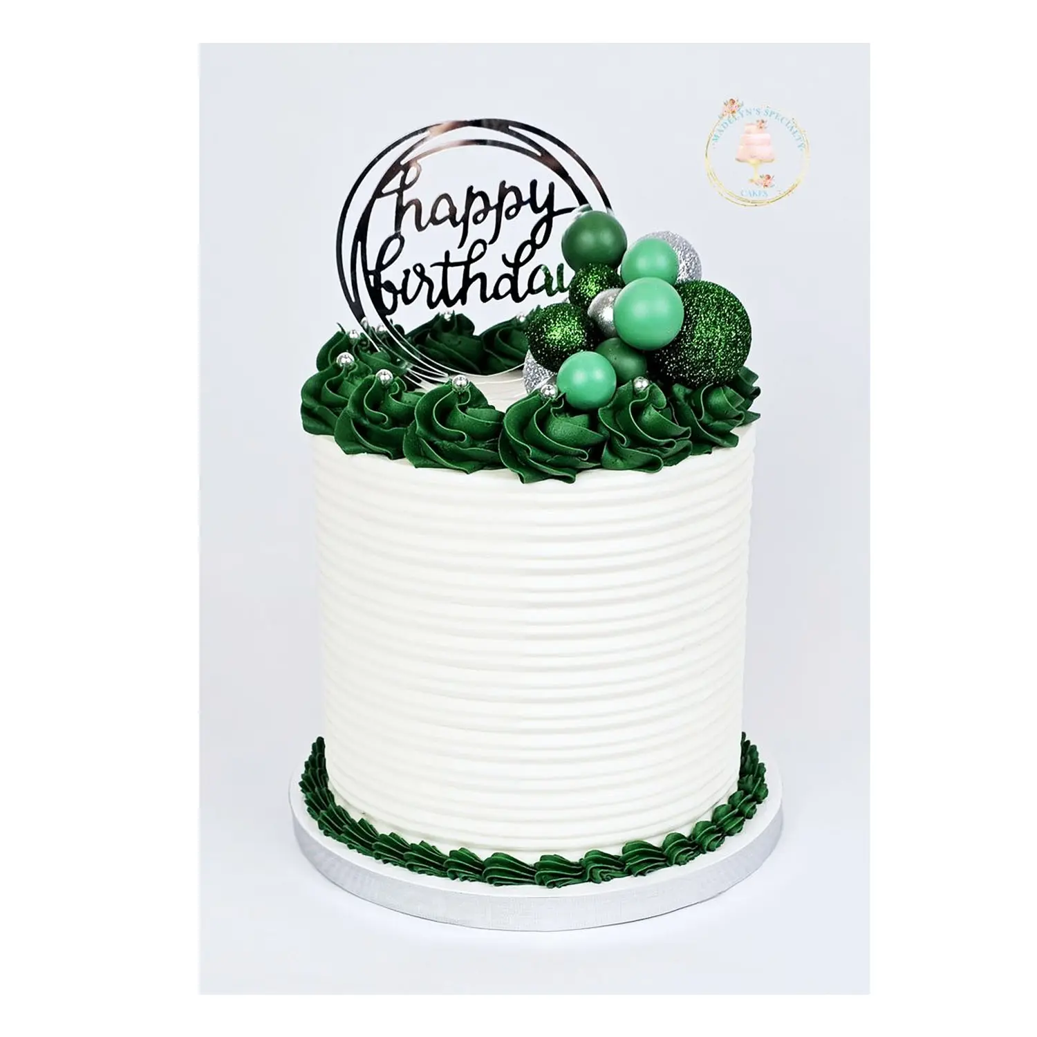 10PC GLITTER GREEN PHERE CAKE TOPPER