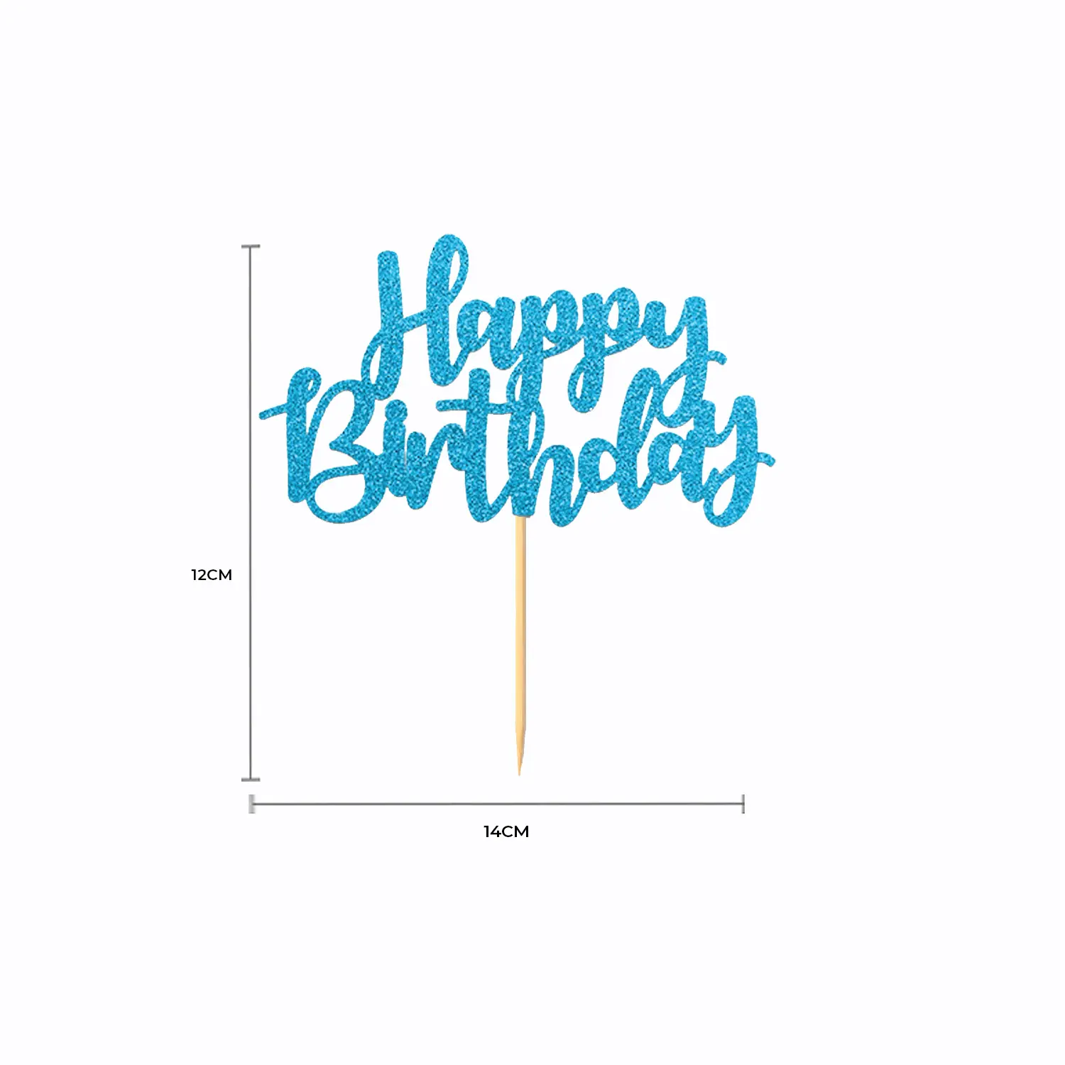 HAPPY BIRTHDAY GLITTER BLUE PAPER TOPPER