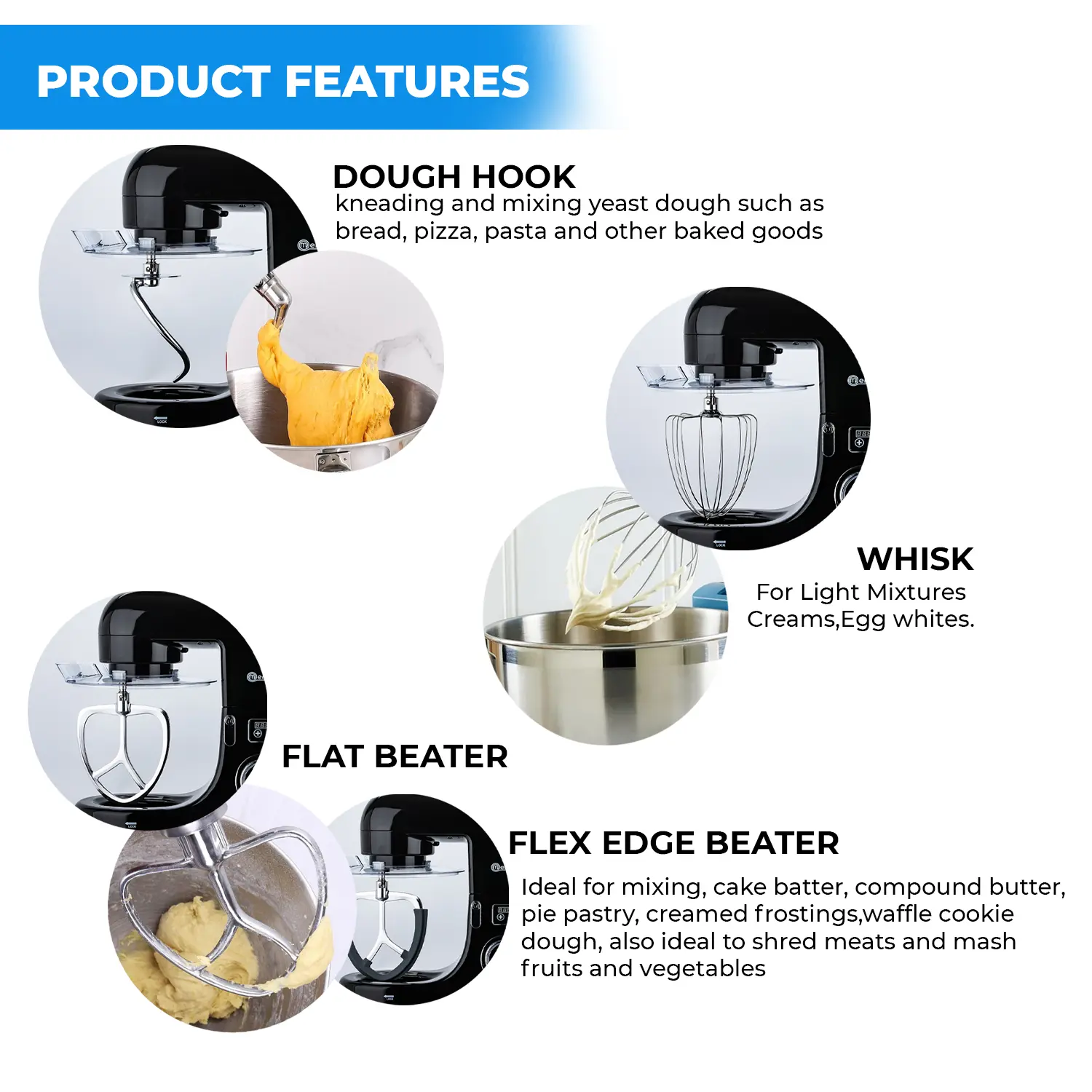 10L BLACK MERRIT STAND MIXER