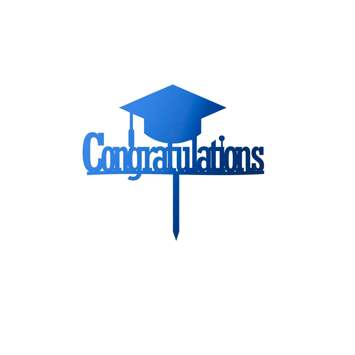 MIRROR BLUE ACRYLIC GRADUATION TOPPER 01
