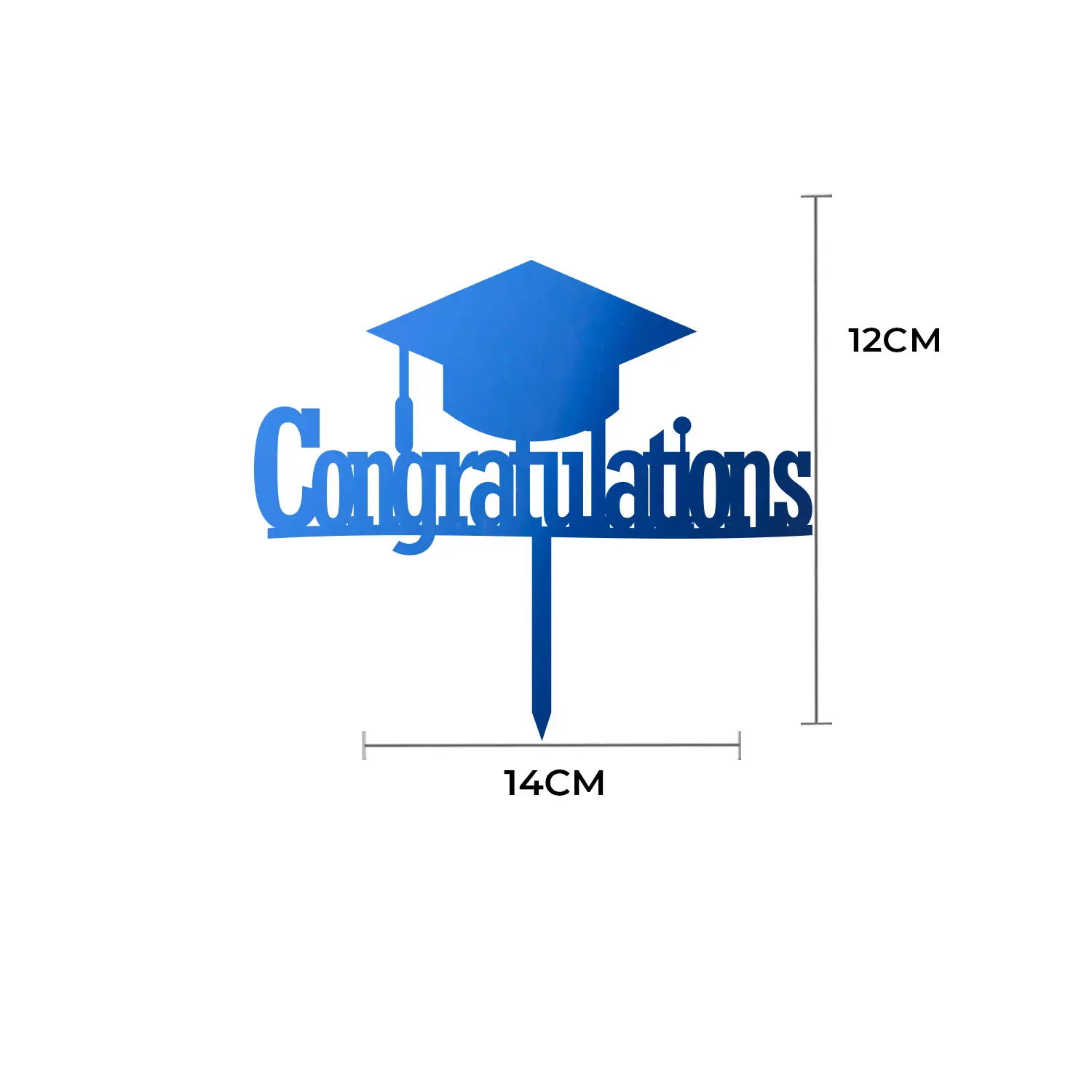 MIRROR BLUE ACRYLIC GRADUATION TOPPER 01