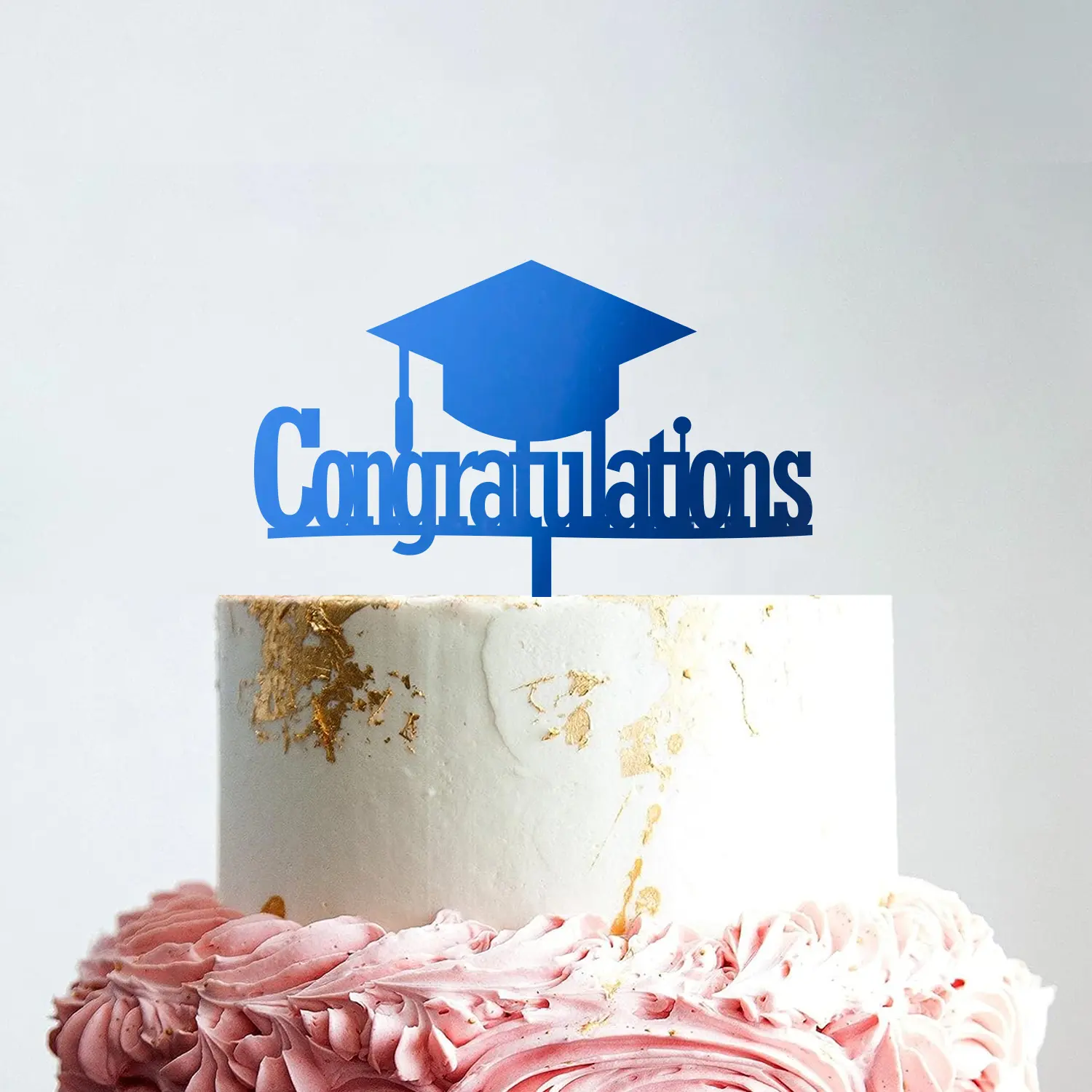 MIRROR BLUE ACRYLIC GRADUATION TOPPER 01