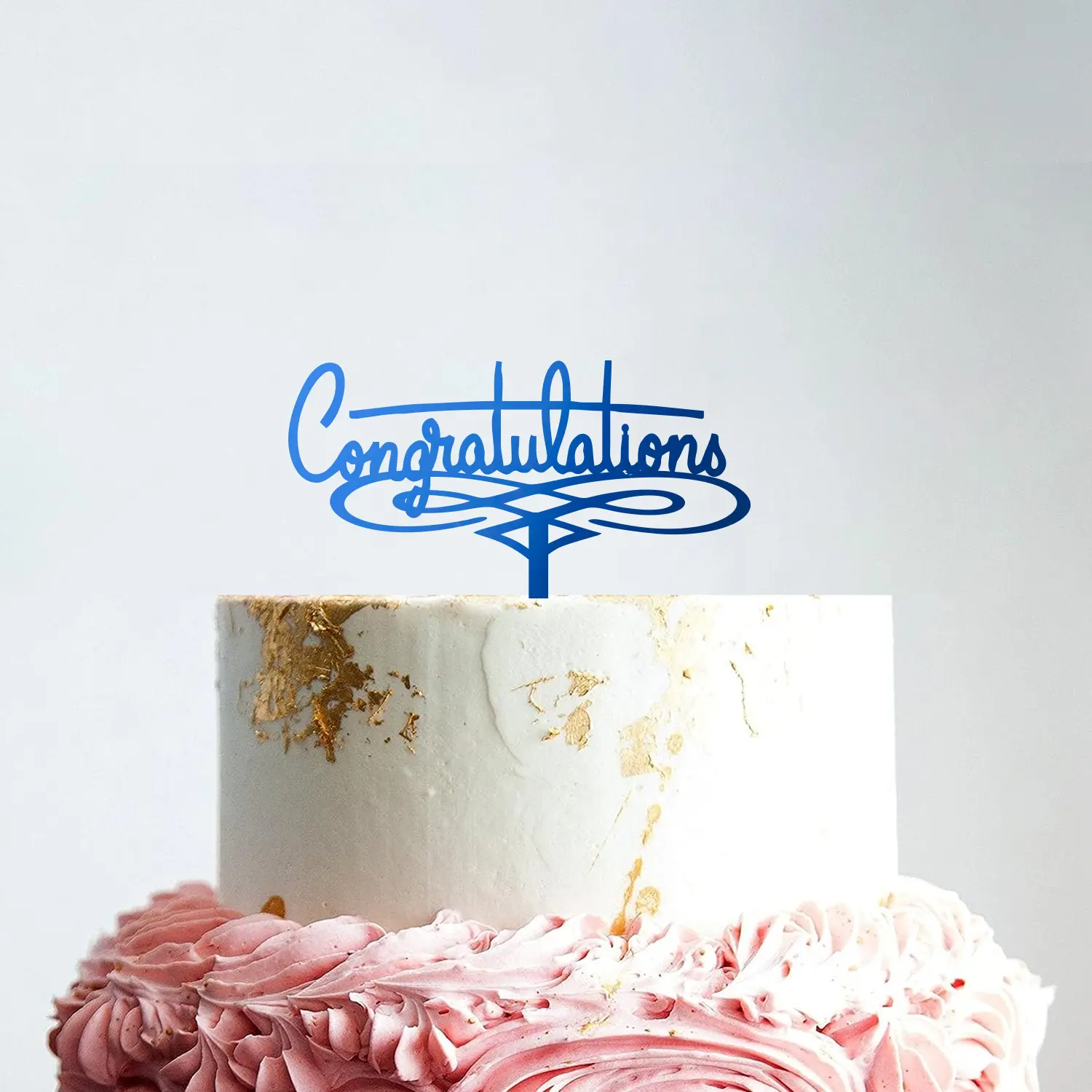 MIRROR BLUE ACRYLIC GRADUATION TOPPER 09