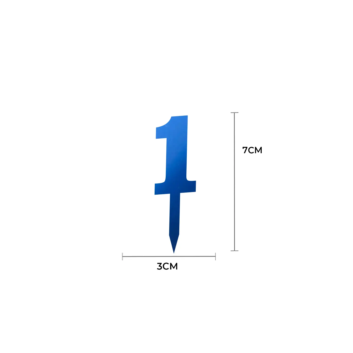 MIRROR BLUE ACRYLIC MINI NUMBER TOPPER 1