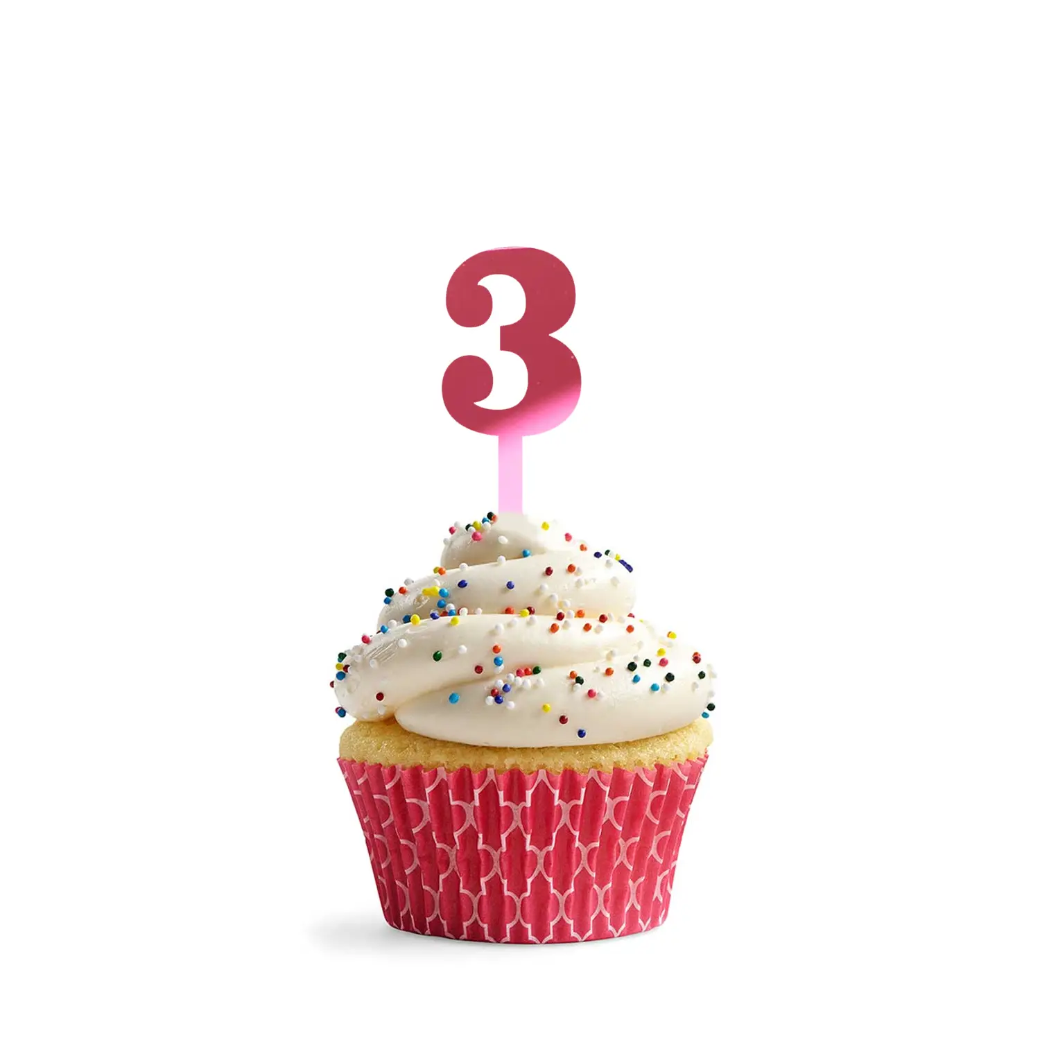 MIRROR PINK ACRYLIC MINI NUMBER TOPPER 3
