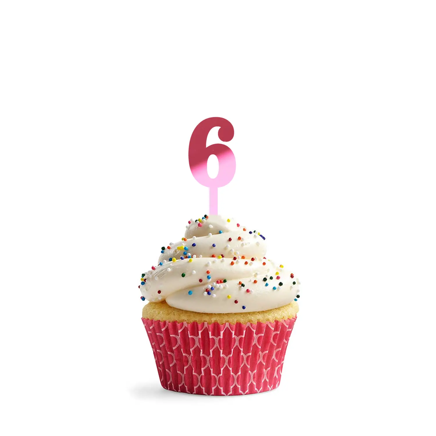 MIRROR PINK ACRYLIC MINI NUMBER TOPPER 6