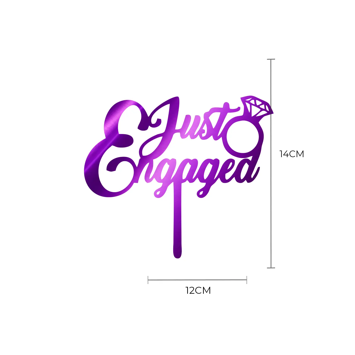 MIRROR PURPLE ACRYLIC ENGAGEMENT TOPPER 02