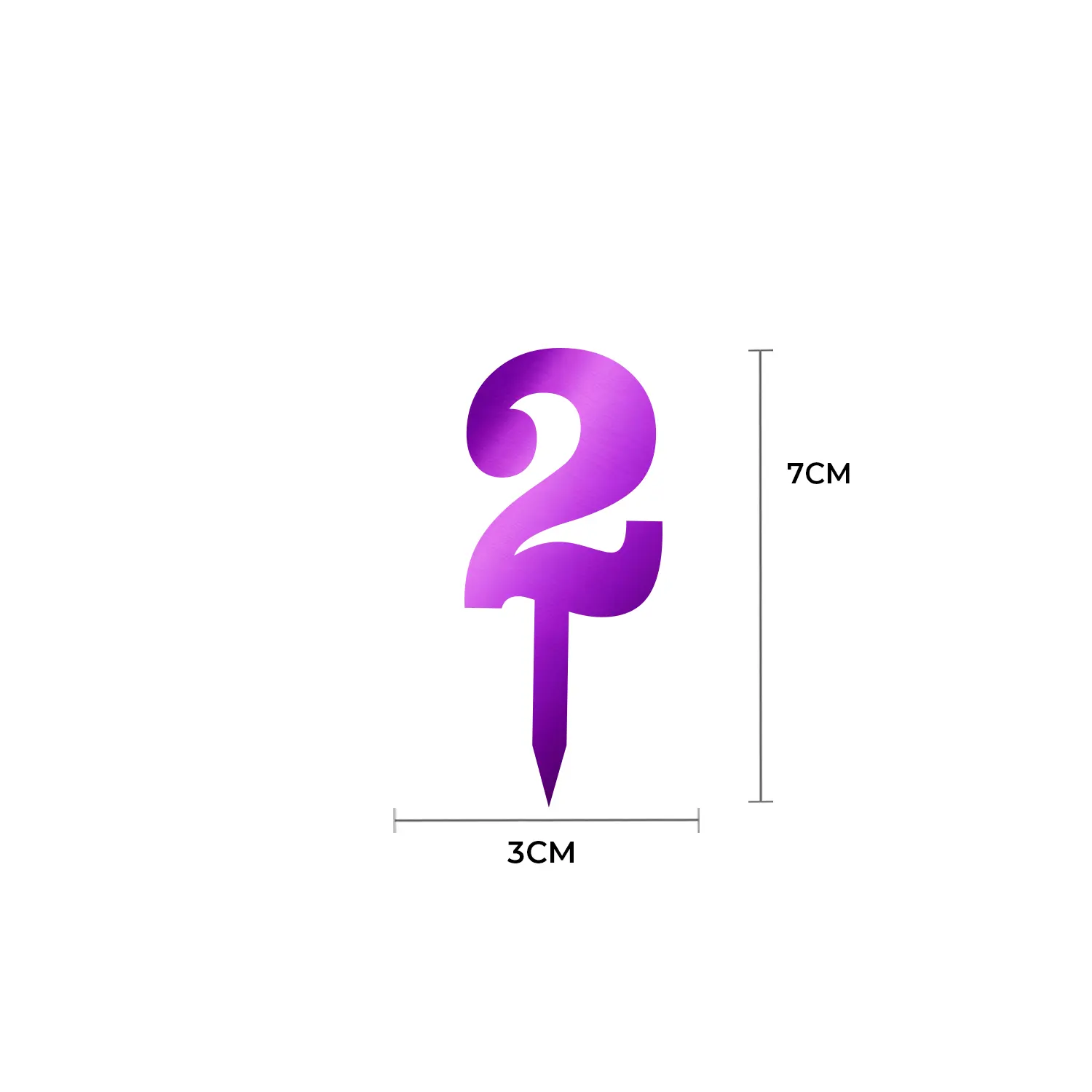 MIRROR PURPLE ACRYLIC MINI NUMBER TOPPER 2