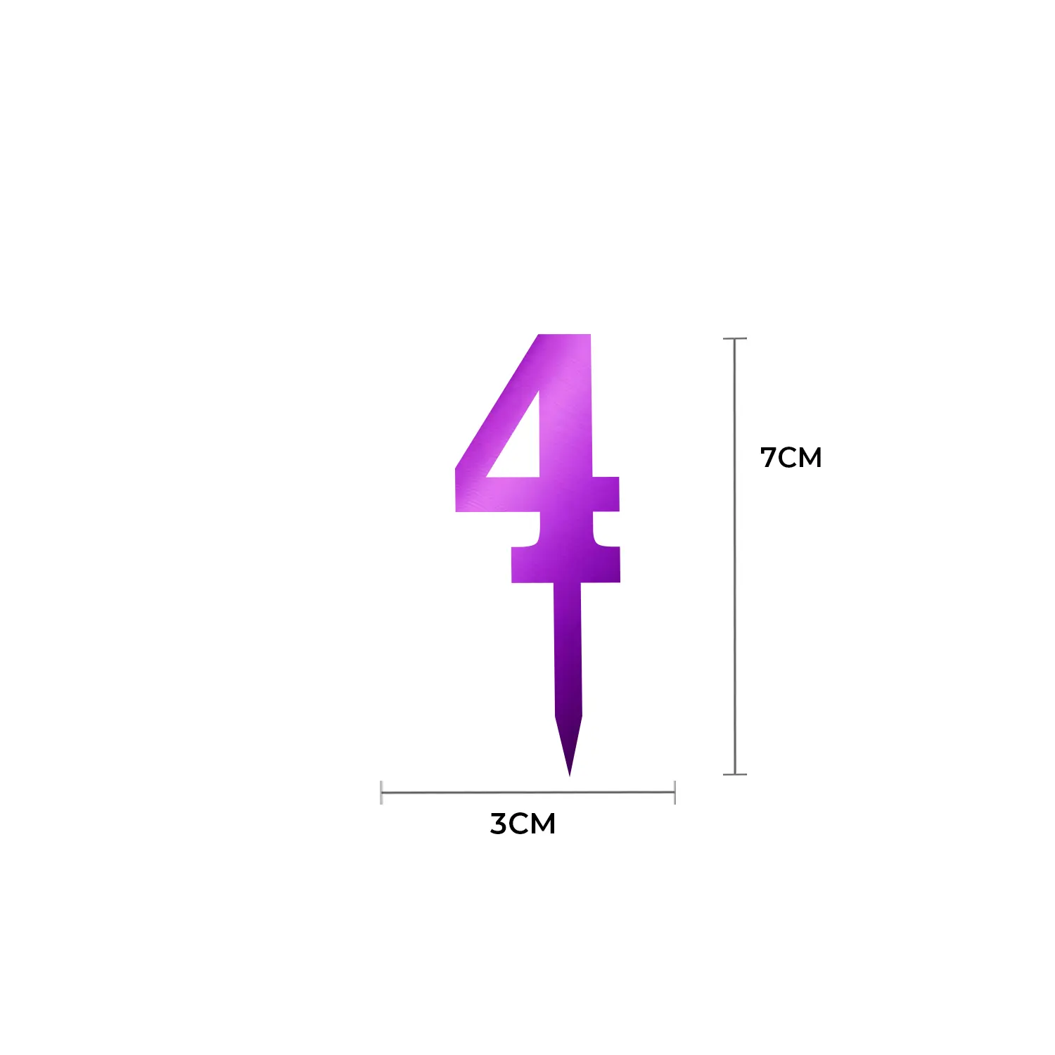 MIRROR PURPLE ACRYLIC MINI NUMBER TOPPER 4