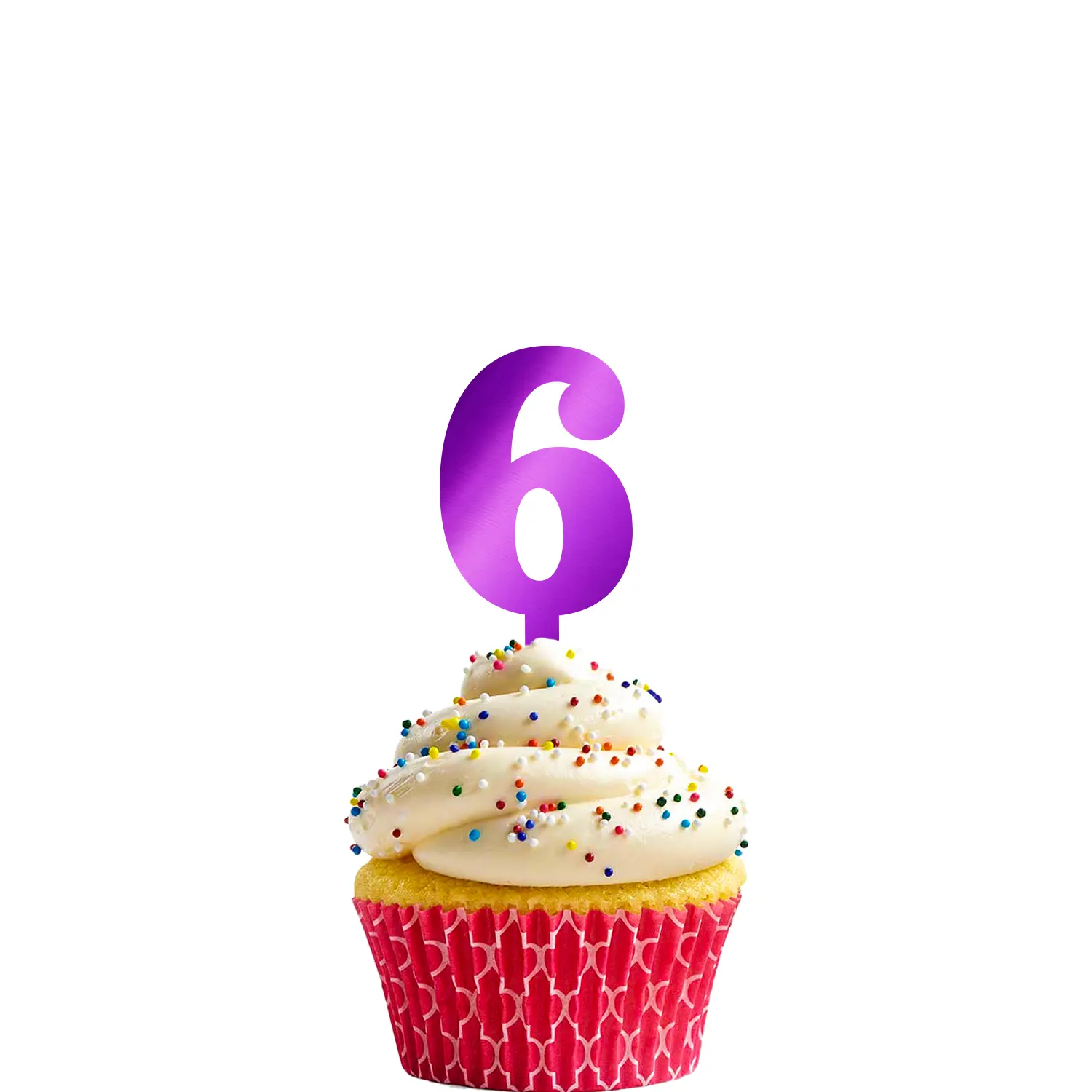 MIRROR PURPLE ACRYLIC MINI NUMBER TOPPER 6