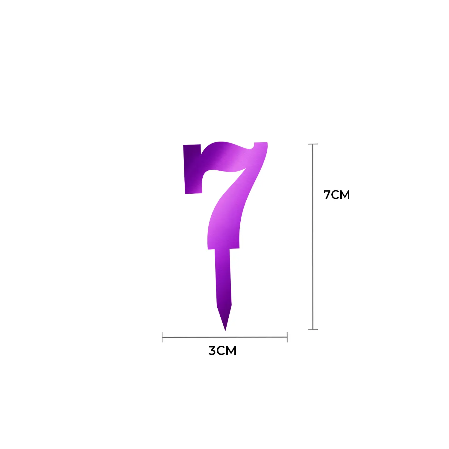 MIRROR PURPLE ACRYLIC MINI NUMBER TOPPER 7