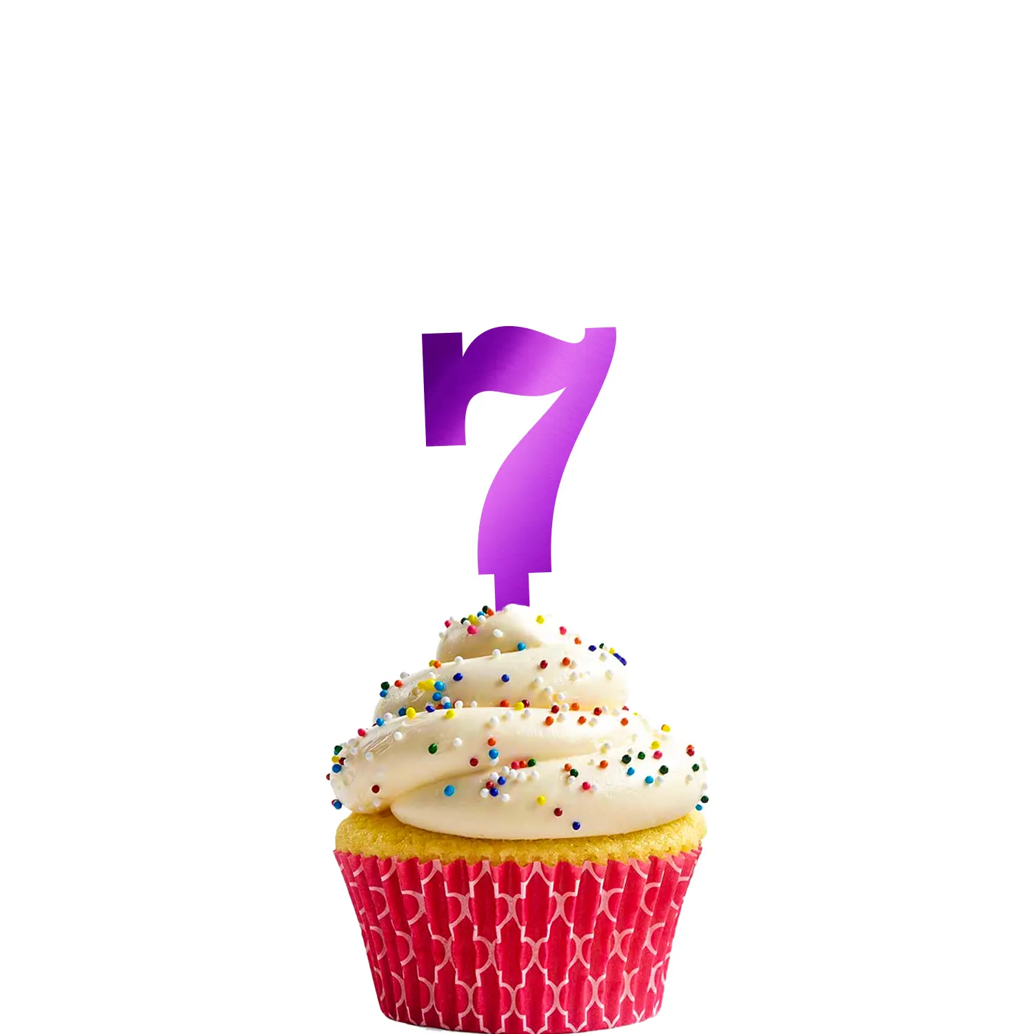 MIRROR PURPLE ACRYLIC MINI NUMBER TOPPER 7