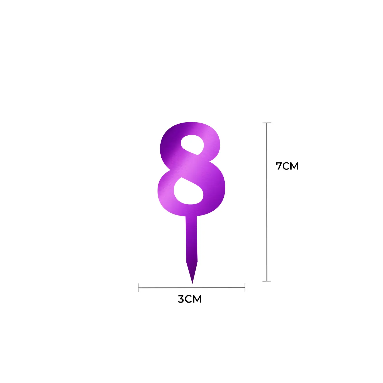 MIRROR PURPLE ACRYLIC MINI NUMBER TOPPER 8