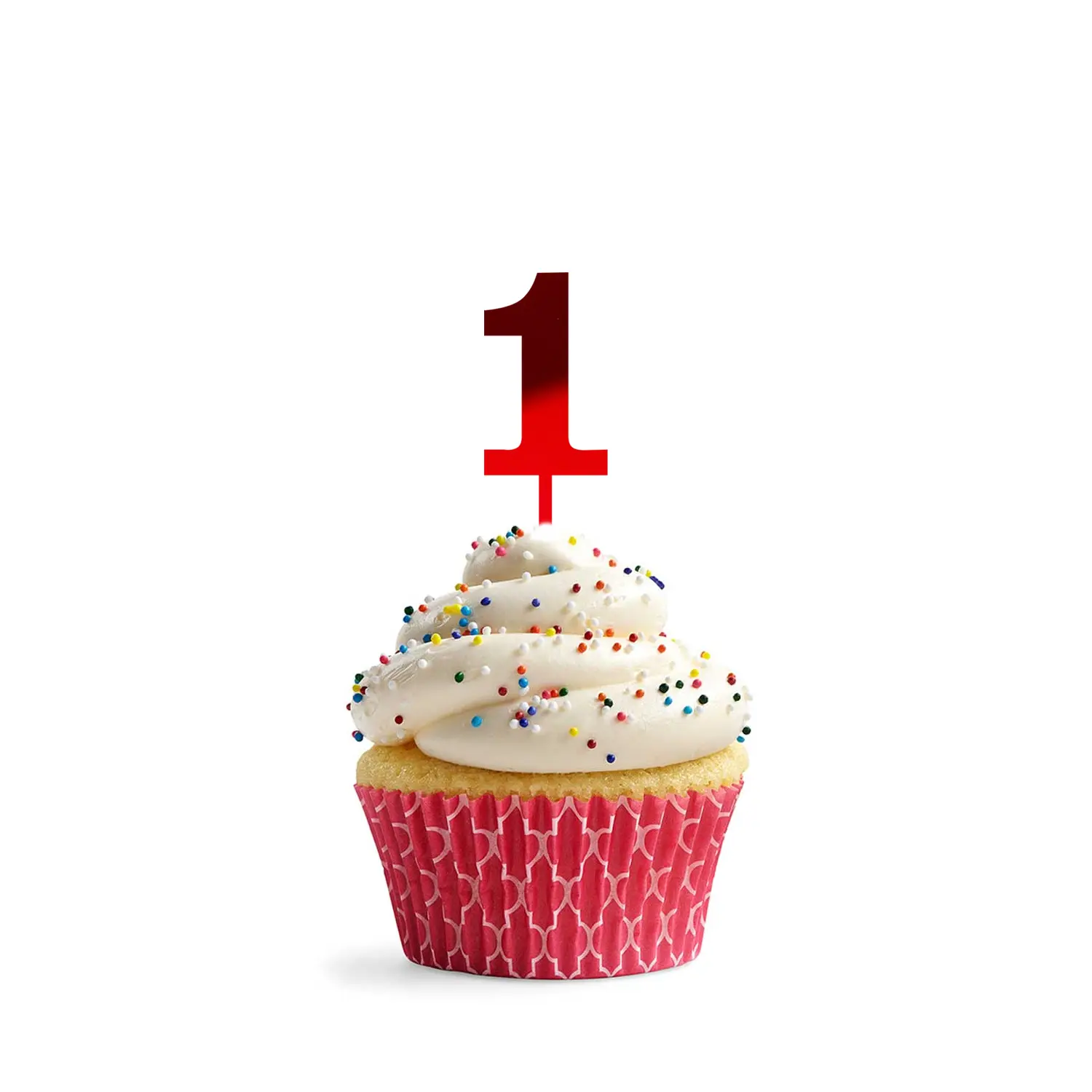 MIRROR RED ACRYLIC MINI NUMBER TOPPER 1