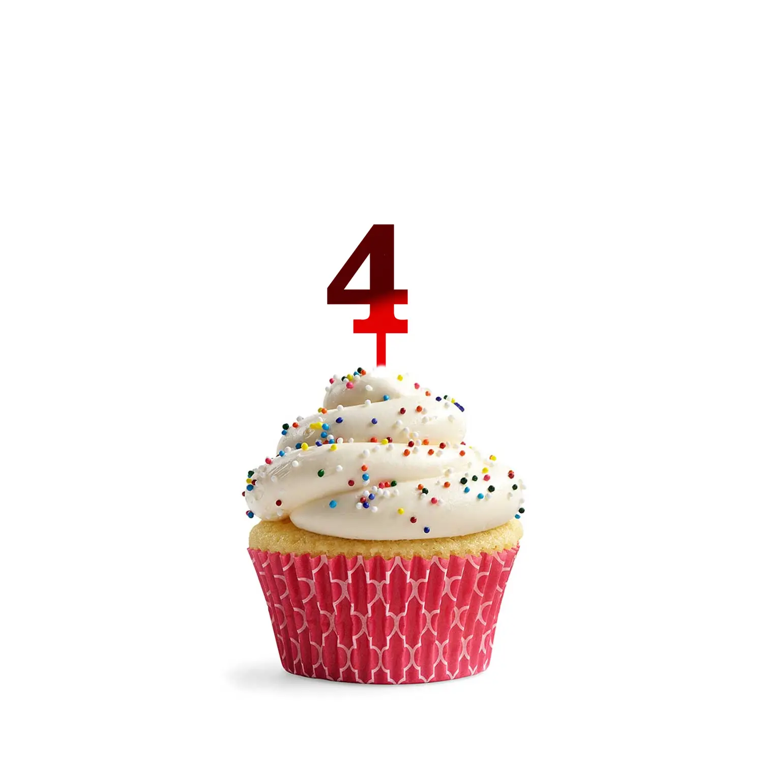 MIRROR RED ACRYLIC MINI NUMBER TOPPER 4