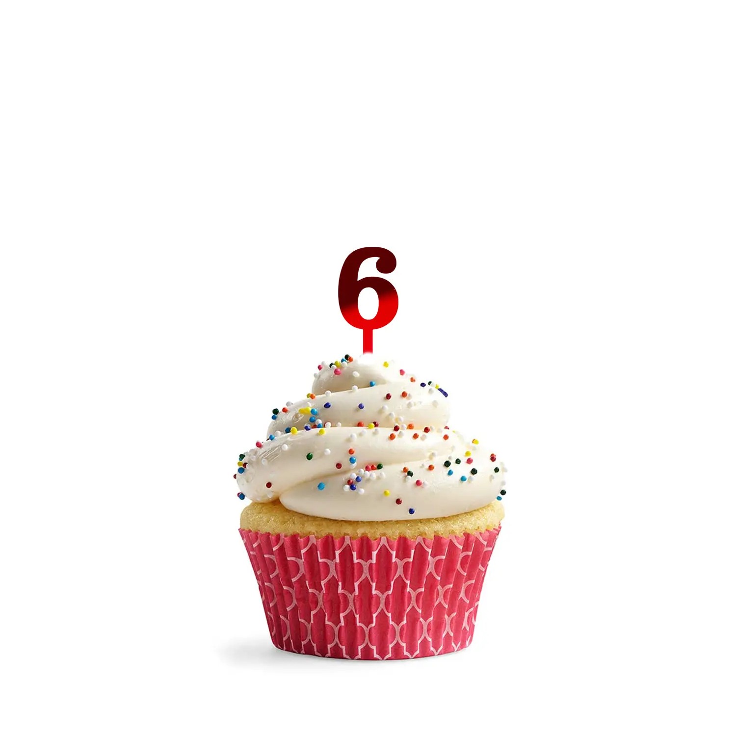 MIRROR RED ACRYLIC MINI NUMBER TOPPER 6