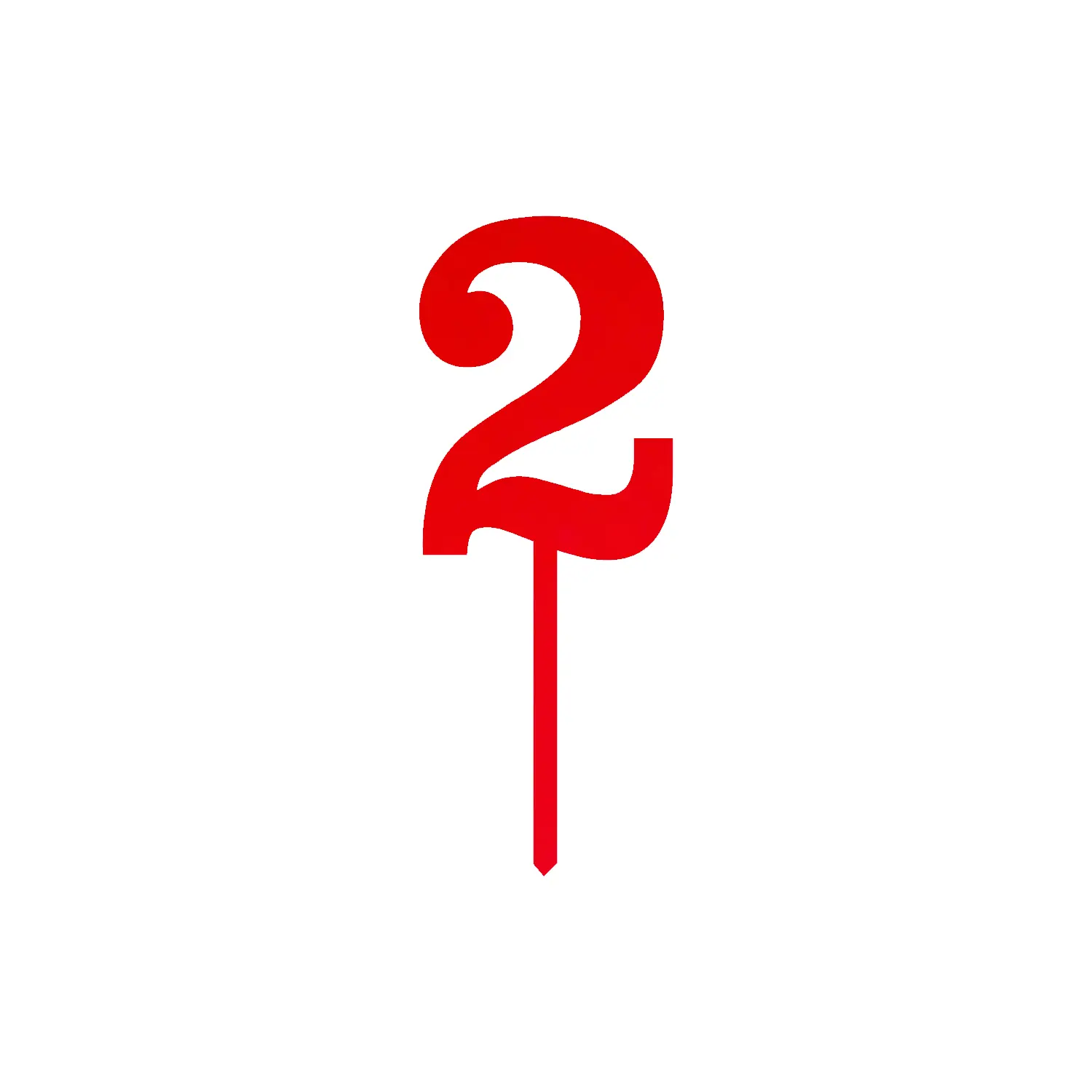 MIRROR RED ACRYLIC NUMBER TOPPER NO 2
