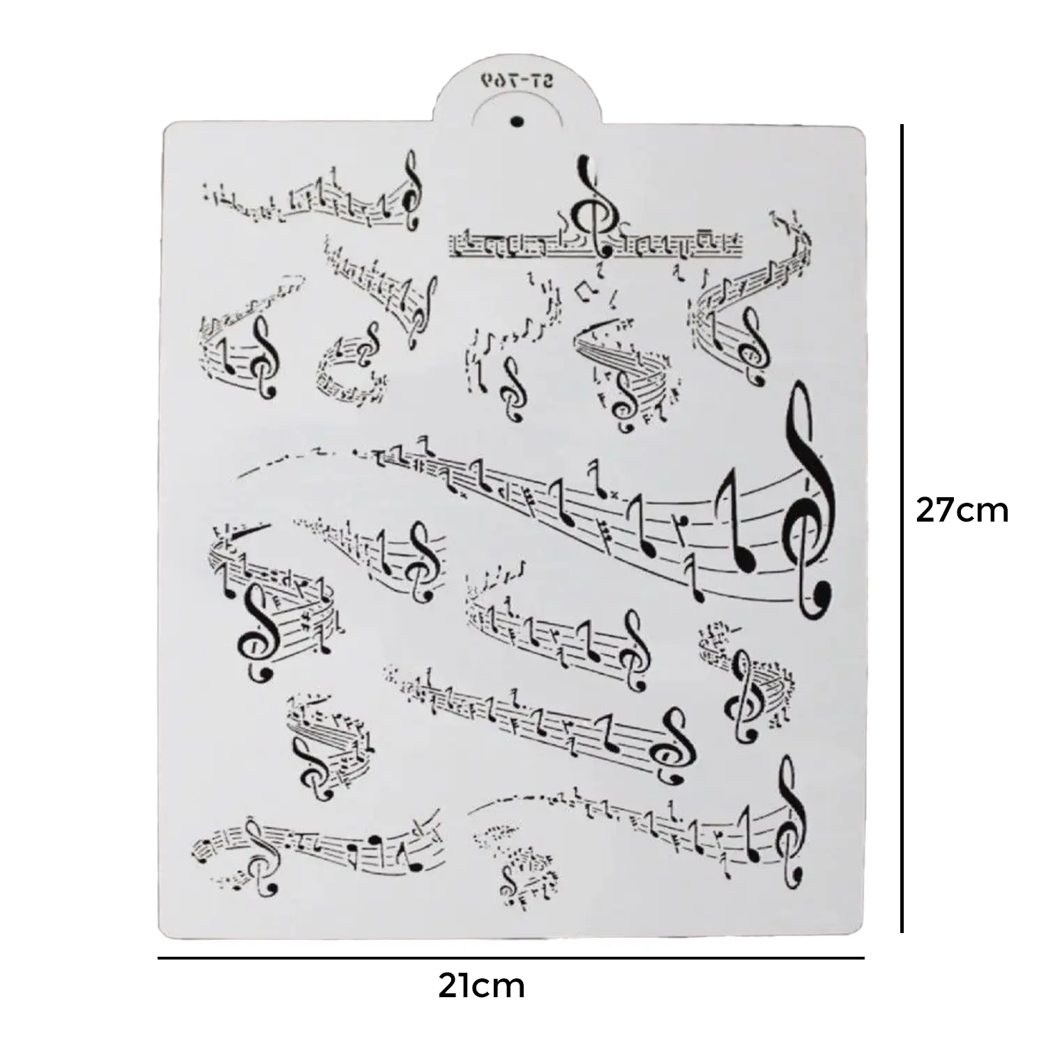 MUSICAL NOTATION CAKE STENCIL SET